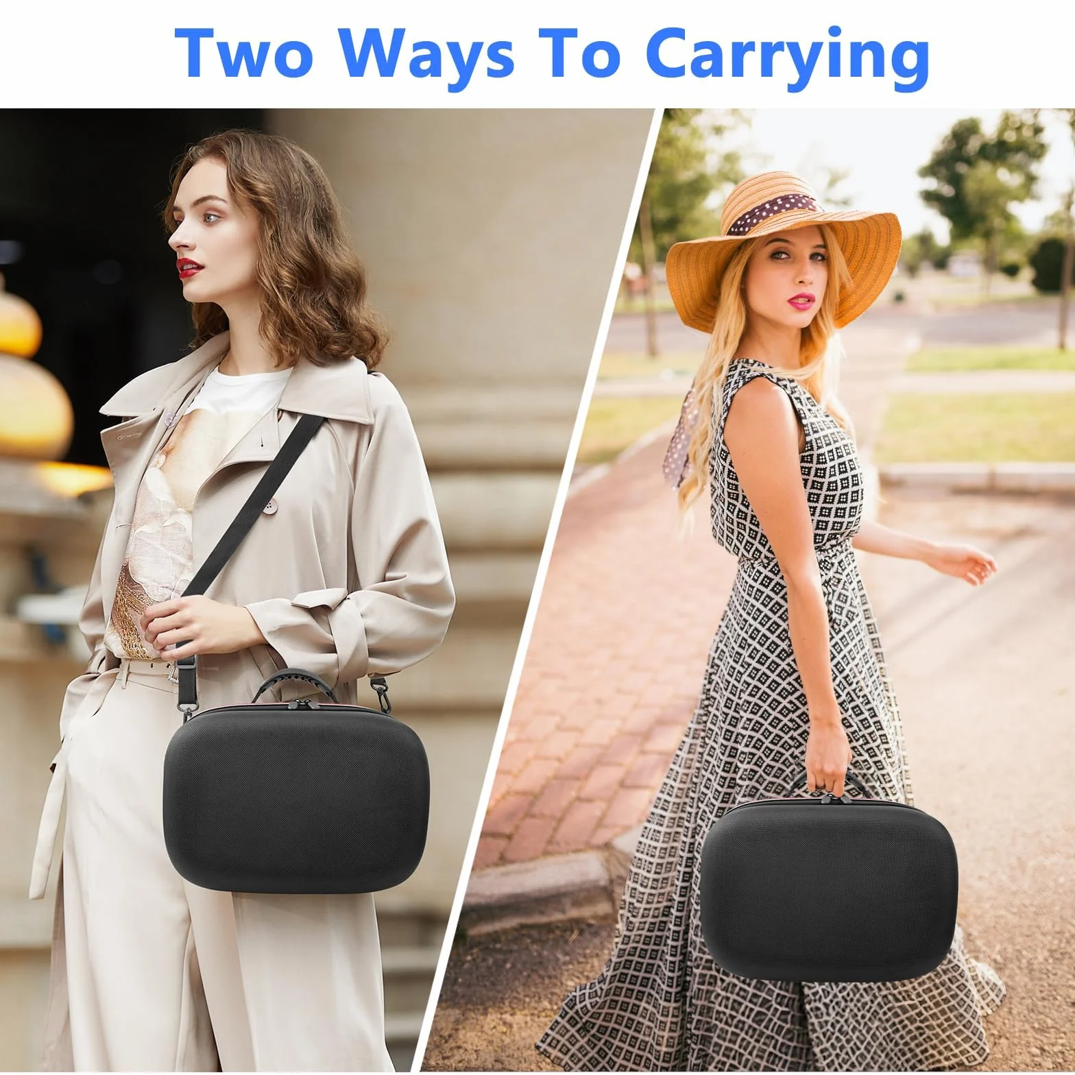 ARVOK Etui do Meta Quest 3S/3/2/Oculus Quest 3/2/Pro/Pico 4, etui do Kiwi Design/BOBOVR Pasek na głowę baterii i inne akcesoria, EVA twarda obudowa VR etui ochronne przechowywanie podróżne
