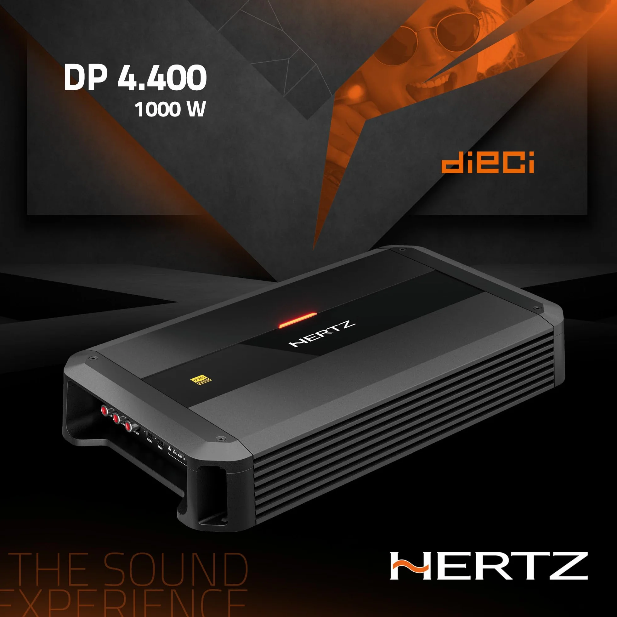 Hertz DP 4.400 – wzmacniacz 4-kanałowy, 4×125 W przy 2 Ω, wysoka stabilność termiczna