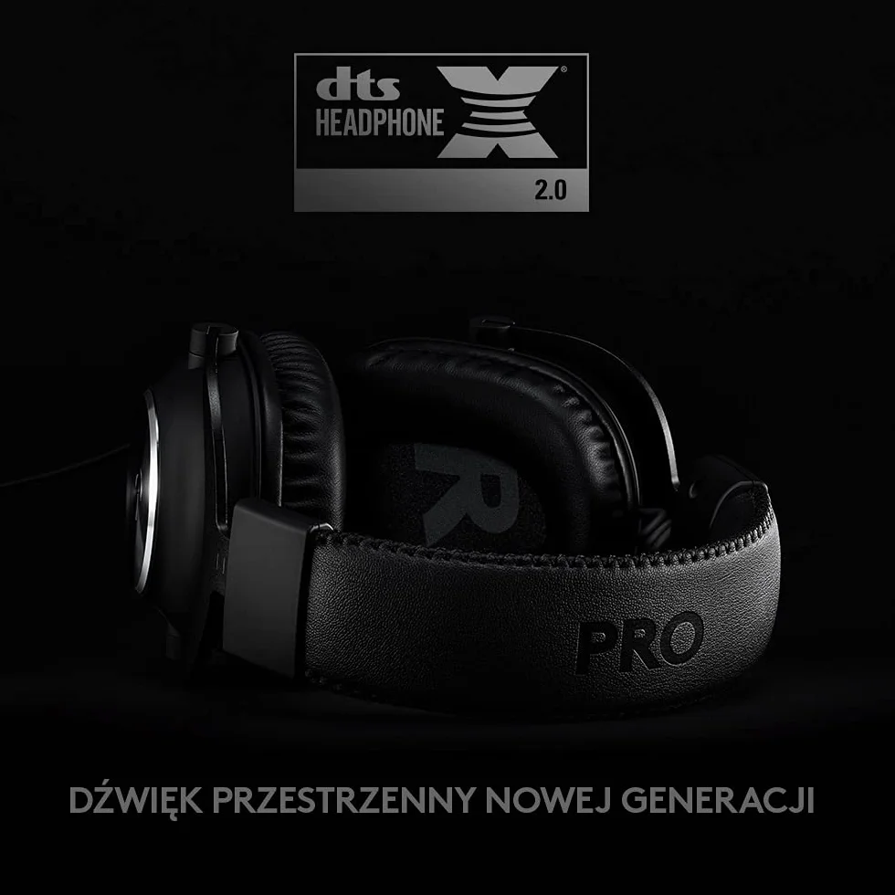 Logitech G PRO Gaming Headset, Słuchawki nauszne 50 mm PRO-G, aluminium, stal, pianka z pamięcią kształtu, PC/PS/Xbox/Switch - Czarny