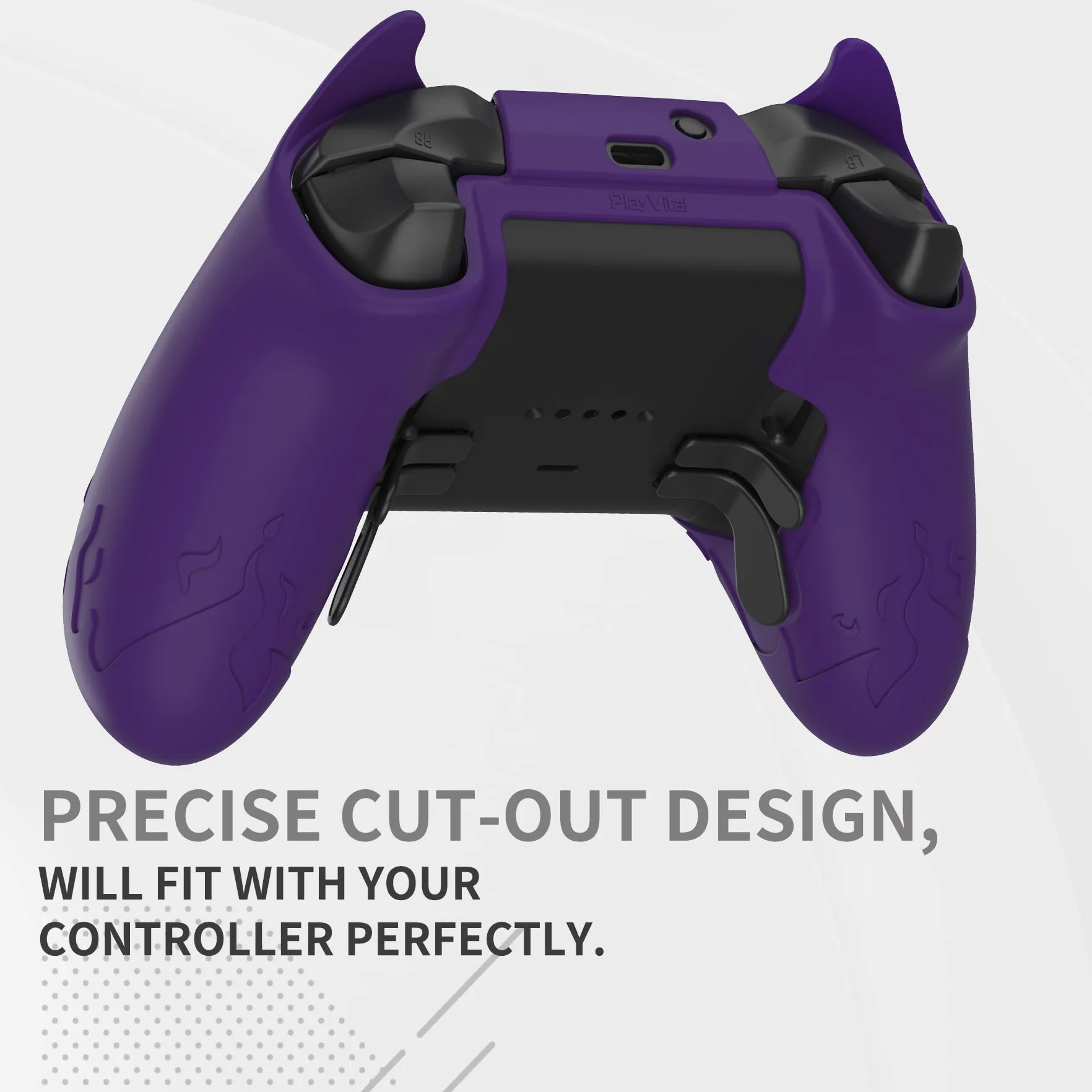 PlayVital Osłona Ochronna do Xbox Elite Series 2,Etui na Kontroler do Xbox Elite 2 Core z Nakładkami na Joystick,Silikonowa Ochrona Antypoślizgowa–Fioletowa, Edycja Demon