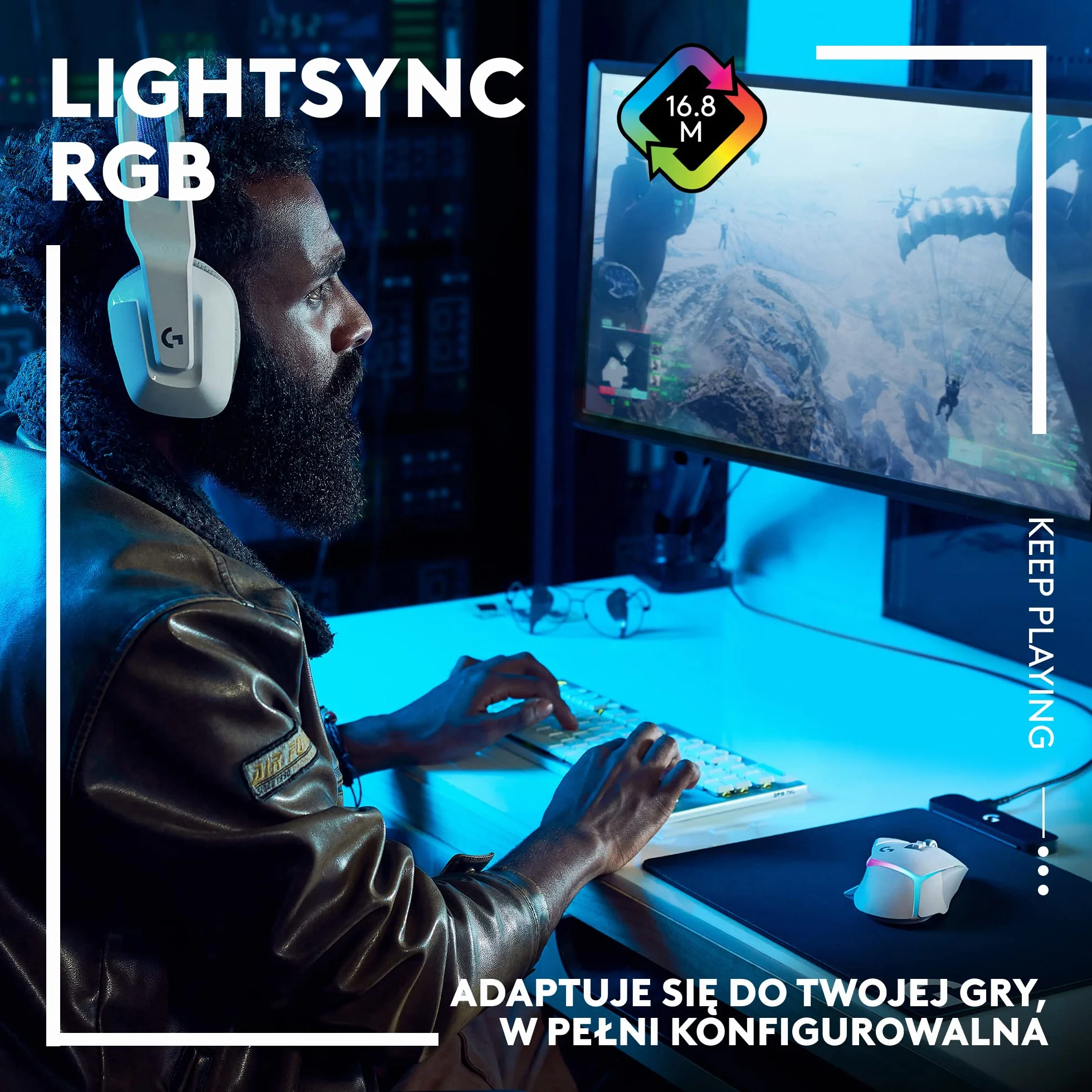 Logitech G502 X bezprzewodowa, podświetlana mysz gamingowa, hybrydowe optyczne przyciski LIGHTFORCE, LIGHTSYNC RGB, sensor HERO 25K, kompatybilna z PC - macOS/Windows - Czarny