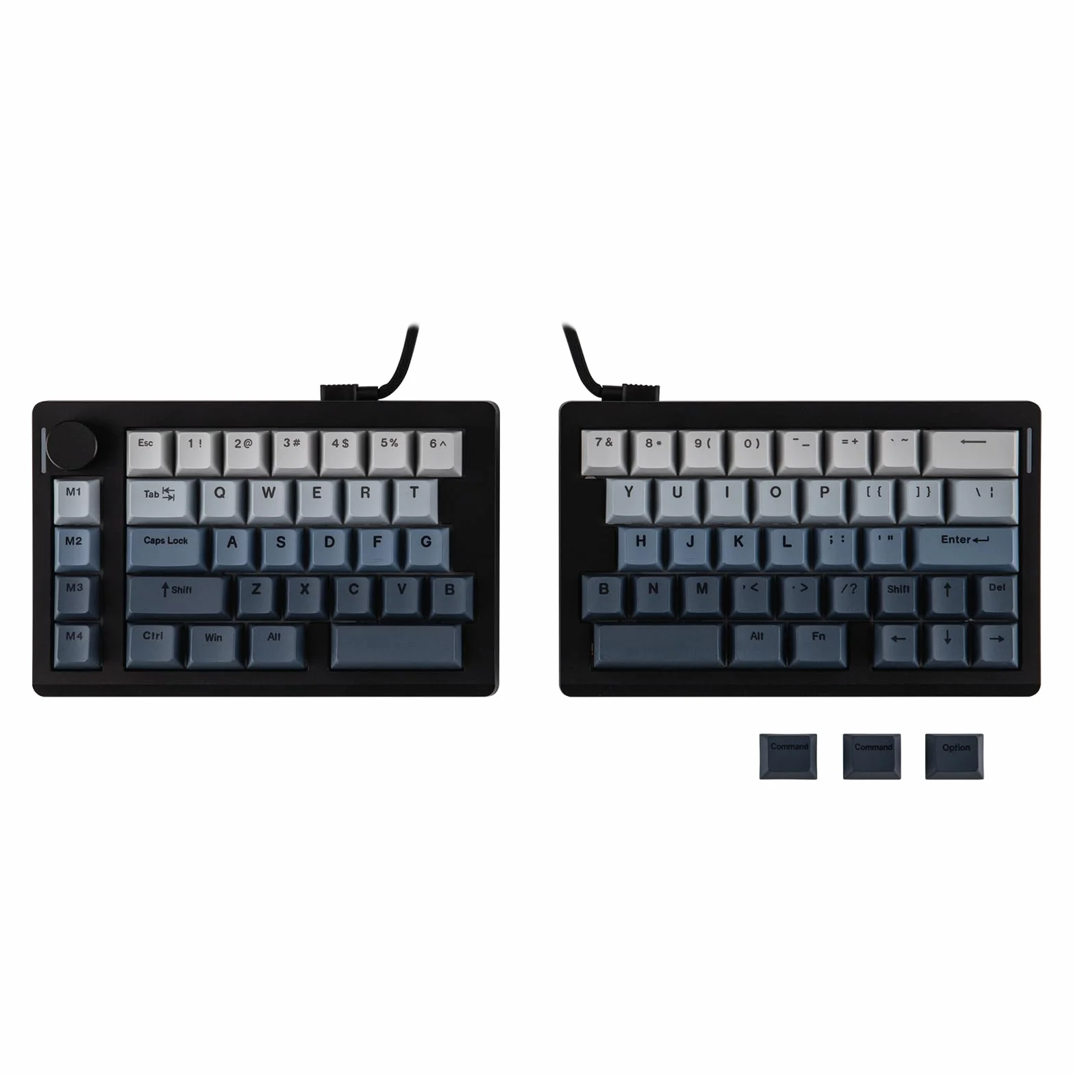 EPOMAKER Split70 ergonomiczna klawiatura gamingowa bezprzewodowa z QMK/VIA i pokrętłem, klawiatura mechaniczna Hot Swap RGB, Gasket, przełącznik liniowy, do Mac/Win (70% QWERTY English) (czarna)
