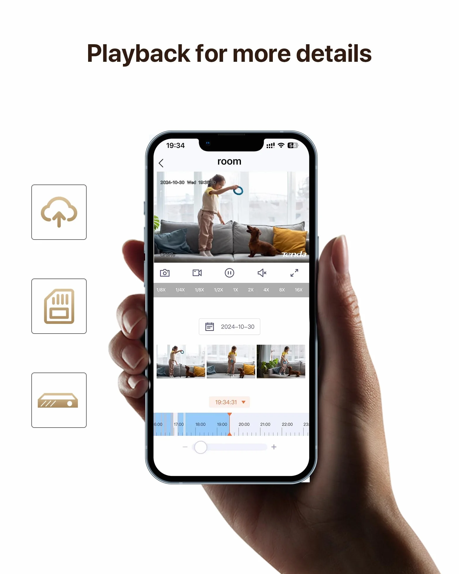 Kamera bezpieczeństwa wewnętrzna Tenda CP3 Pro V1.1, kamera 2K Wi-Fi z dwukierunkowym dźwiękiem, widzenie nocne, śledzenie osób, połączenia jednym kliknięciem, alarmy i powiadomienia push