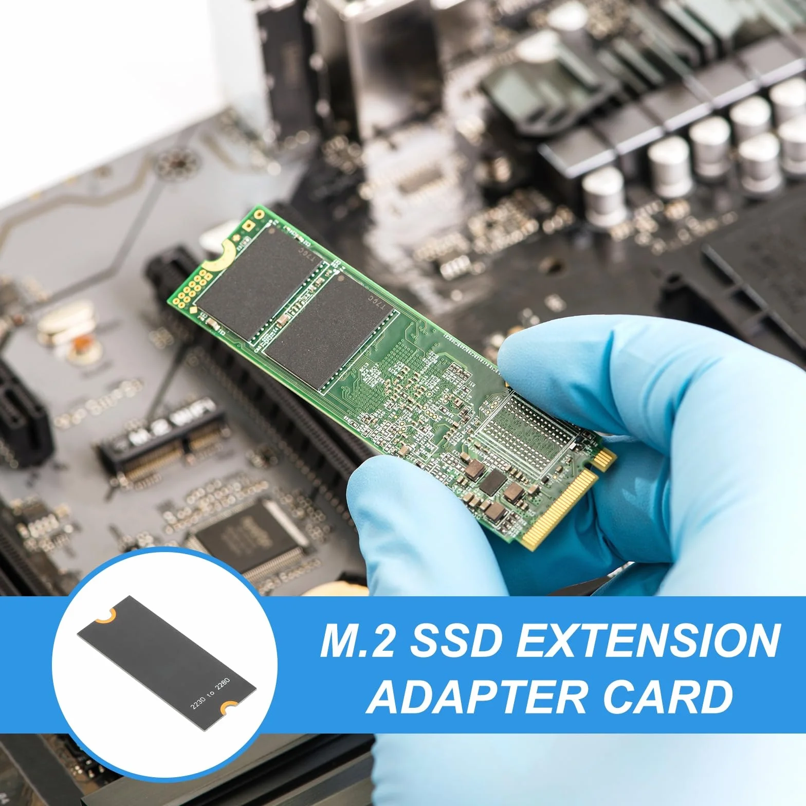 PATIKIL M2 NVME SSD rozszerzony adapter transferu karty 2230-2280, 2 szt. adapter przedłużający M.2 zmiana na długi rozmiar ze śrubokrętami do domowego biura kawiarenek internetowych, czarny