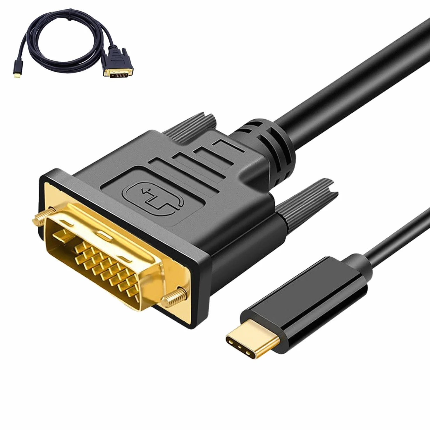 Kabel USB-C DVI Thunderbolt 4K do 30 Hz typu C żeński kompatybilny z MacBookiem Pro 2017-2020, Surface Book 2, Dell XPS 13, Galaxy S10