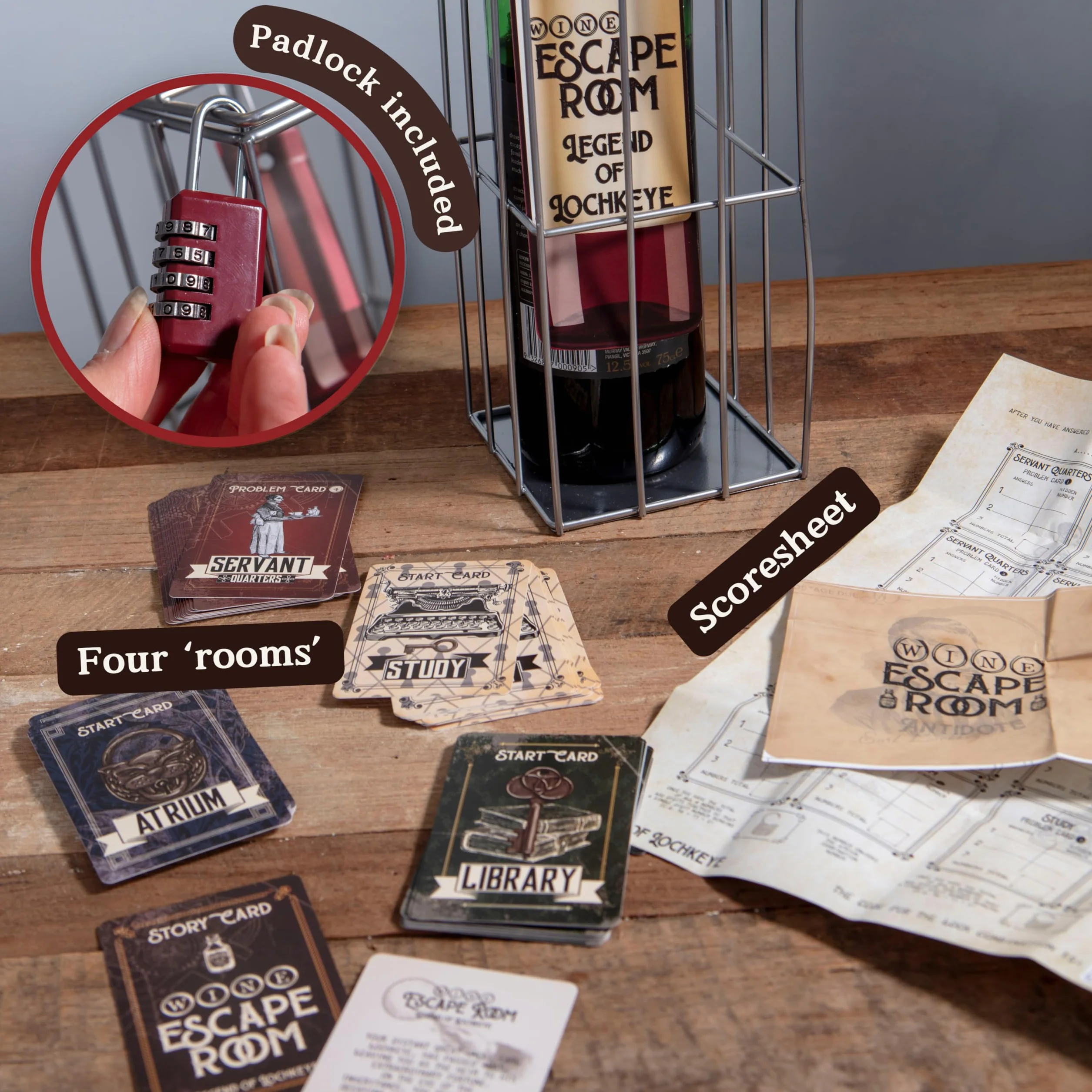 Boxer Gifts Wine Escape Room Game Bottle Puzzle Box dla dorosłych - niezwykłe zabawne prezenty dla mężczyzn i kobiet - wyjątkowe, czarne