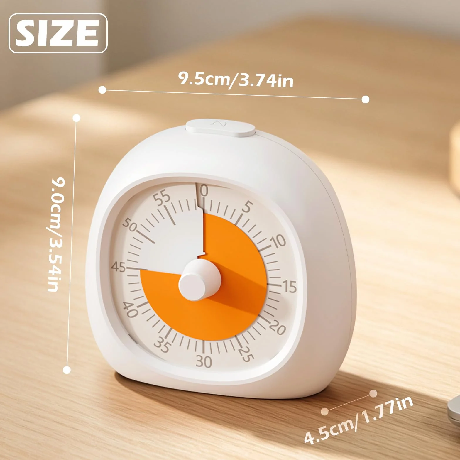 WD&CD 60-minutowy wizualny timer dla uczniów i dorosłych, cichy minutnik, do klasy, kuchni, nauki, narzędzia do zarządzania czasem, biały