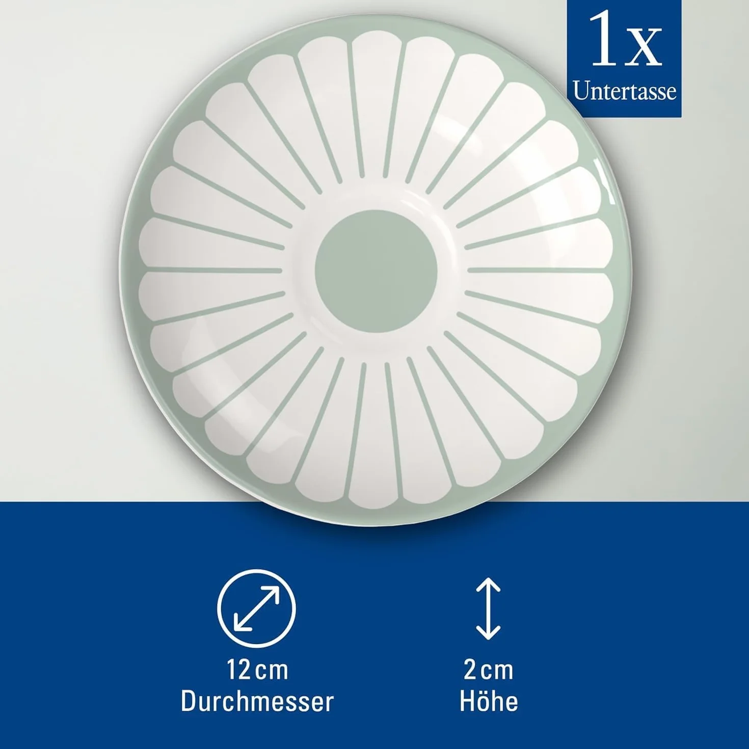 Villeroy & Boch - Fleur vert spodek do filiżanki do espresso zielony, do zmywarki i mikrofalówki, podstawka pod filiżankę espresso, talerzyk serwowania, kwiatowy wzór, porcelana Premium