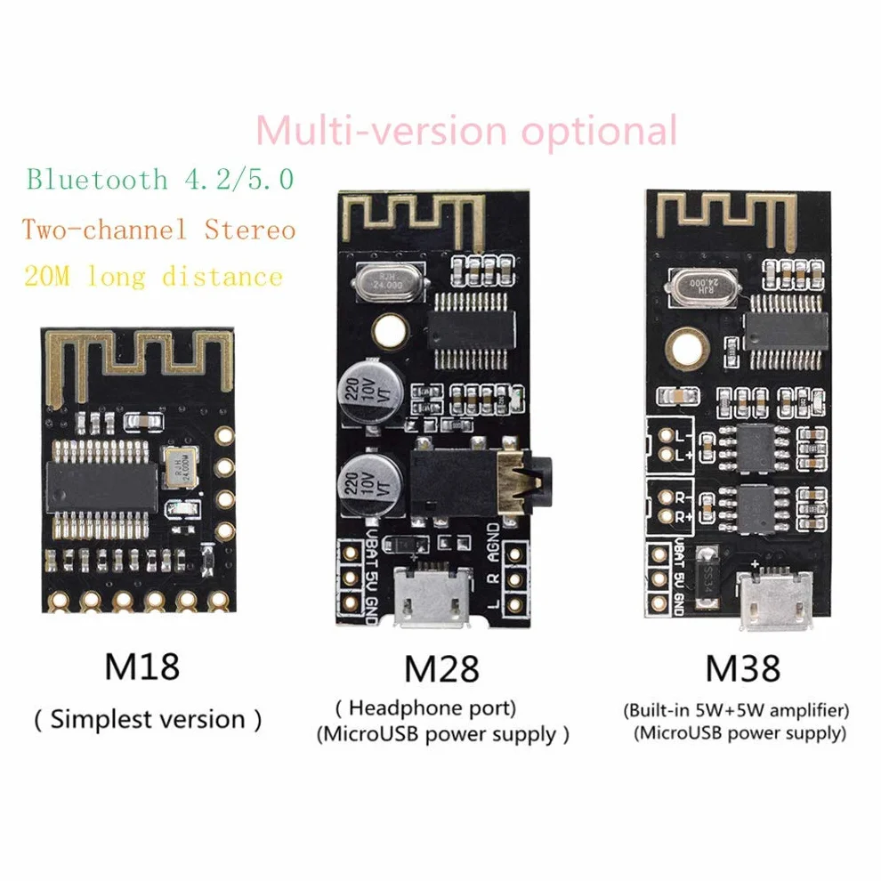Hailege 3 szt. M18 bezprzewodowy odbiornik audio Bluetooth MP3 BLT 4,2 mp3 bezstratny dekoder Bluetooth 4.2 płyta odbiornika audio bezprzewodowy moduł dźwięku stereo