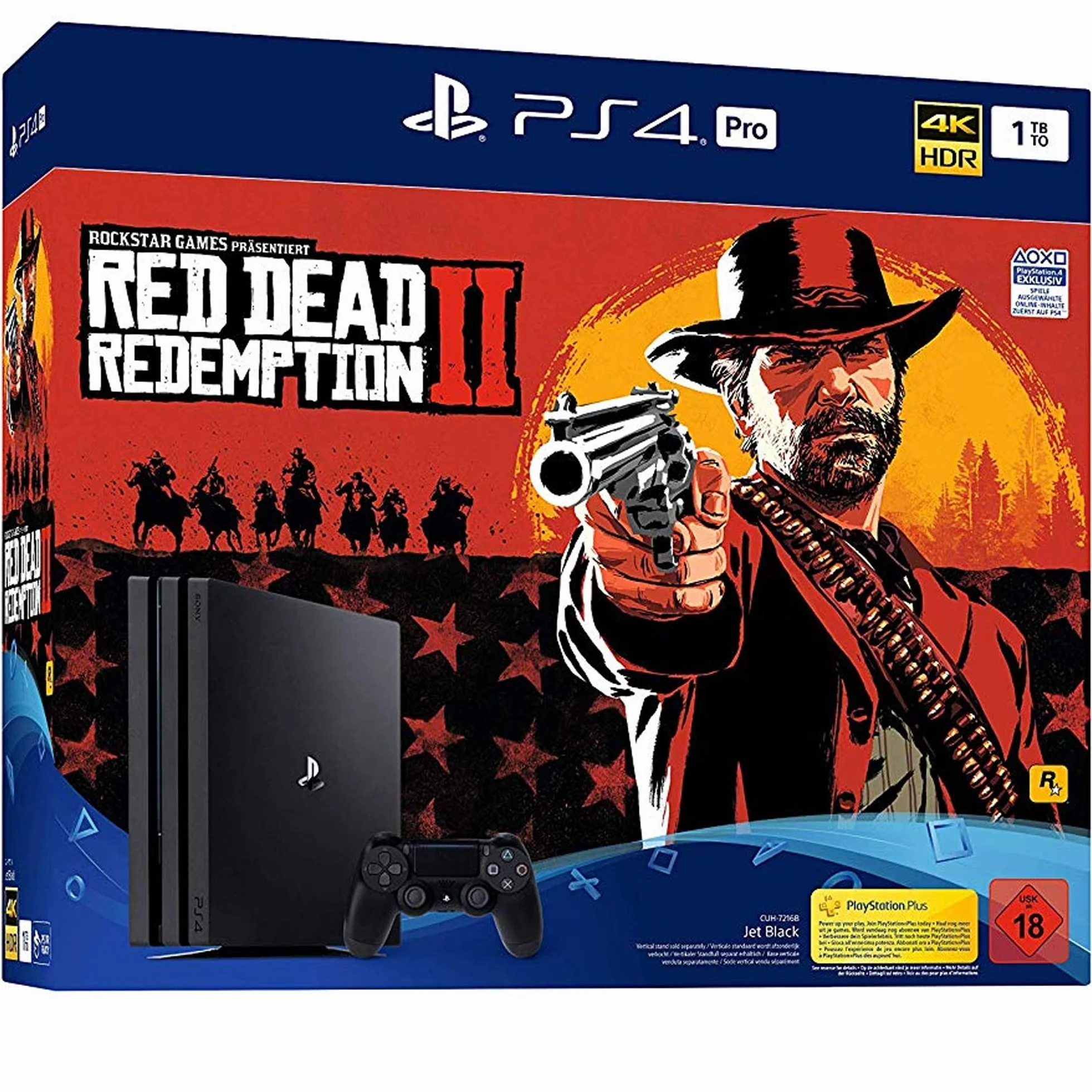 PlayStation 4 Pro 1 TB Czarna Konsola z Kontrolerem Red Dead Redemption 2 + DualShock