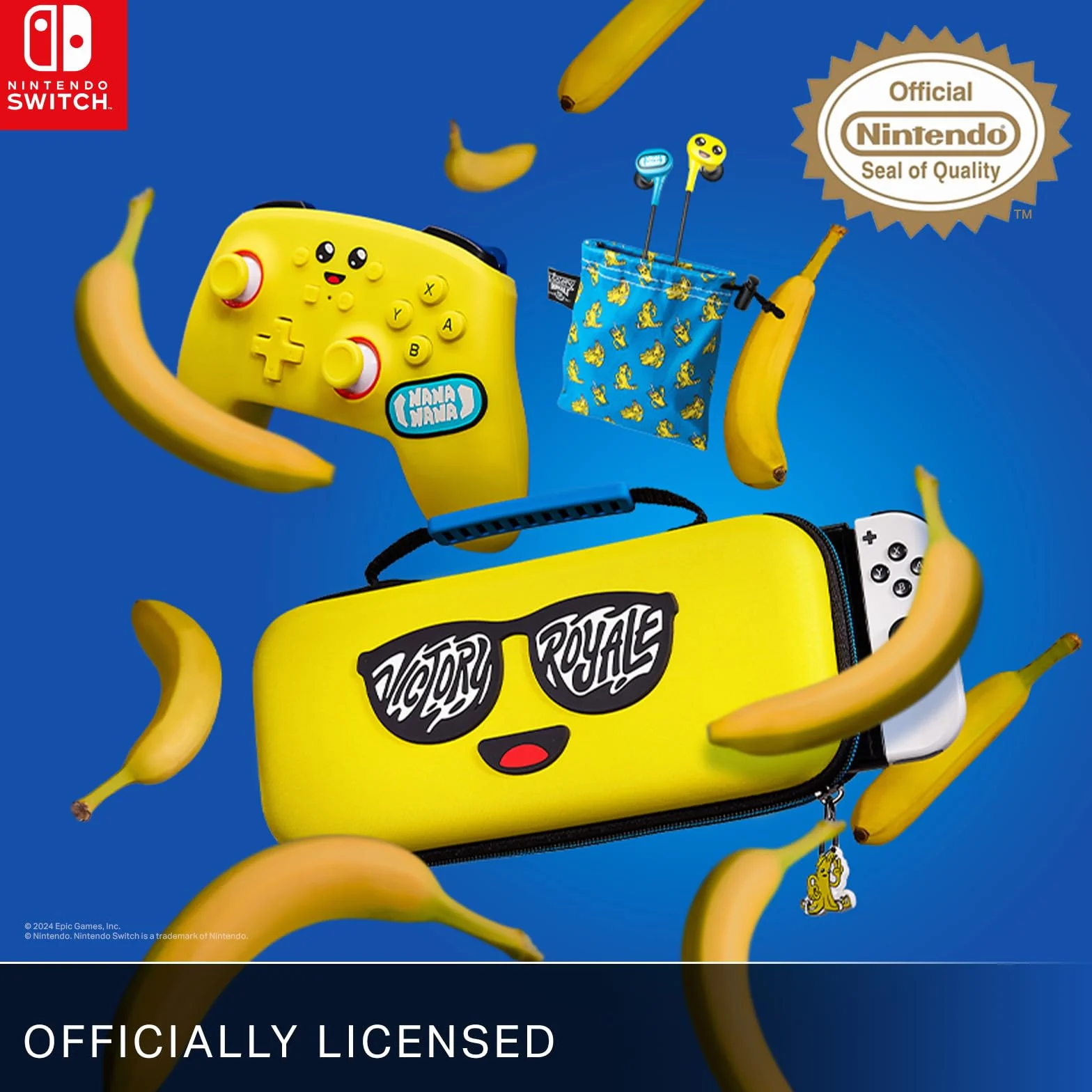 Ulepszony kontroler bezprzewodowy PowerA do konsoli Nintendo Switch - Peely, Nintendo Switch model OLED, Nintendo Switch Lite, gamepad, kontroler do gier, kontroler Bluetooth