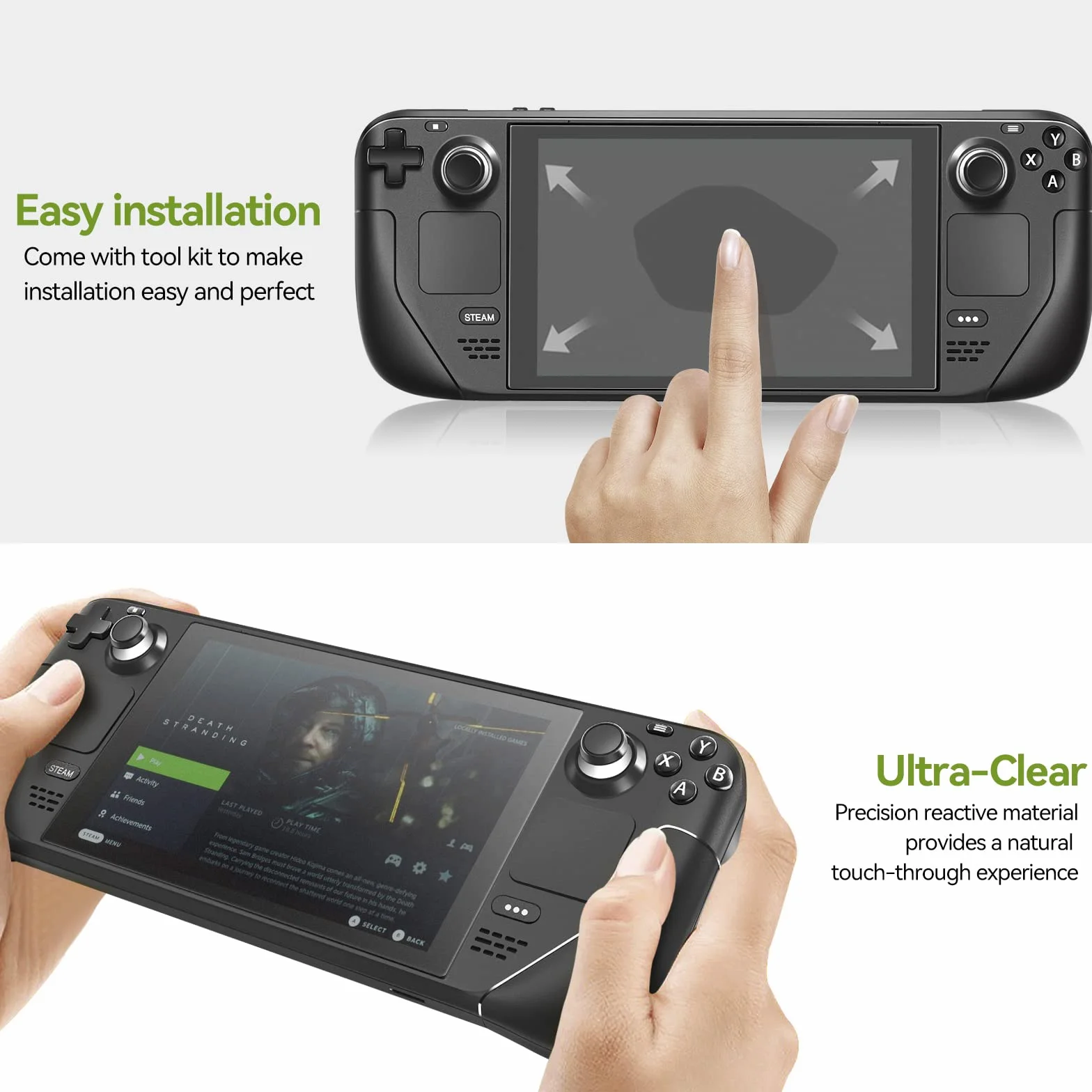 ivoler 2 sztuki matowej antyrefleksyjnej folii ochronnej do Steam Deck LCD/Steam Deck OLED, antyrefleksyjne szkło pancerne z funkcją pozycjonowania [ochrona przed oślepieniem] [niskie odbicie