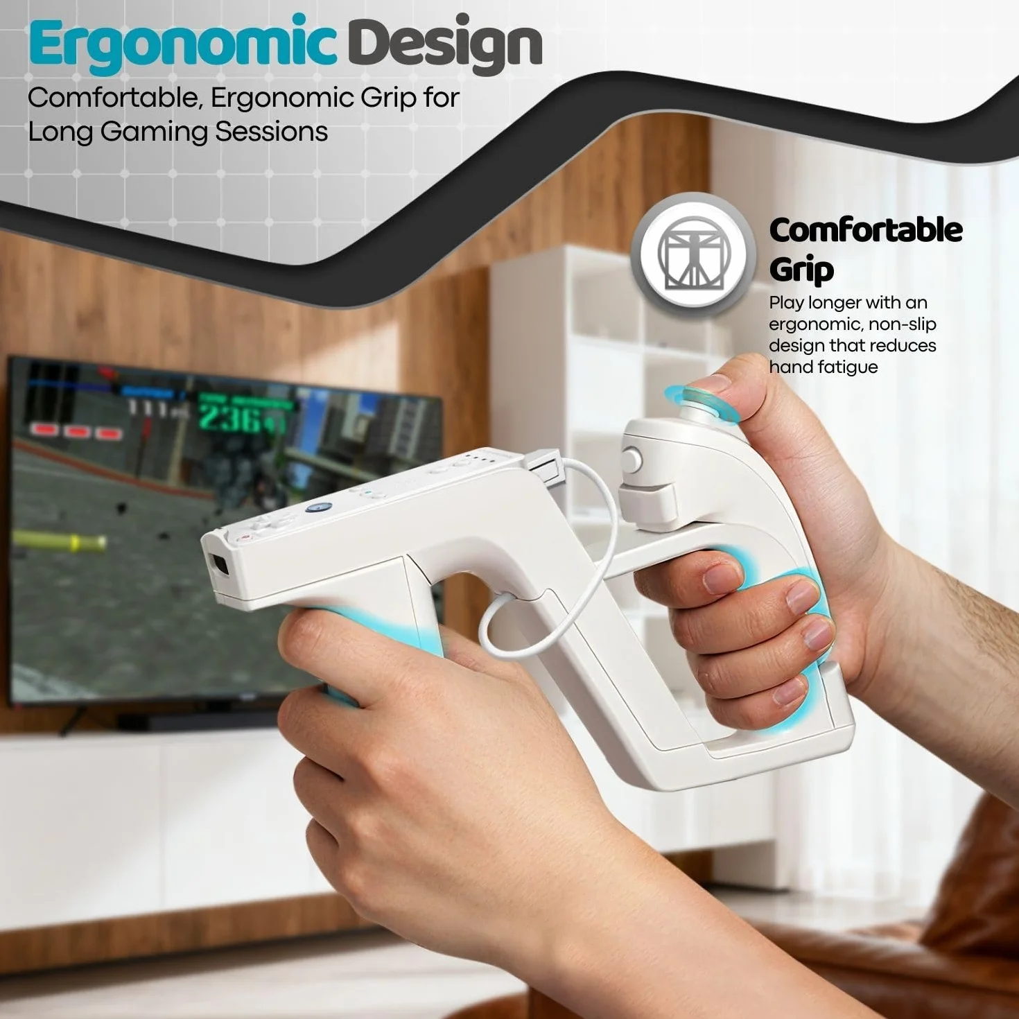 2 x Zapper GUN do Nintendo Wii Wireless Remote Controller Game