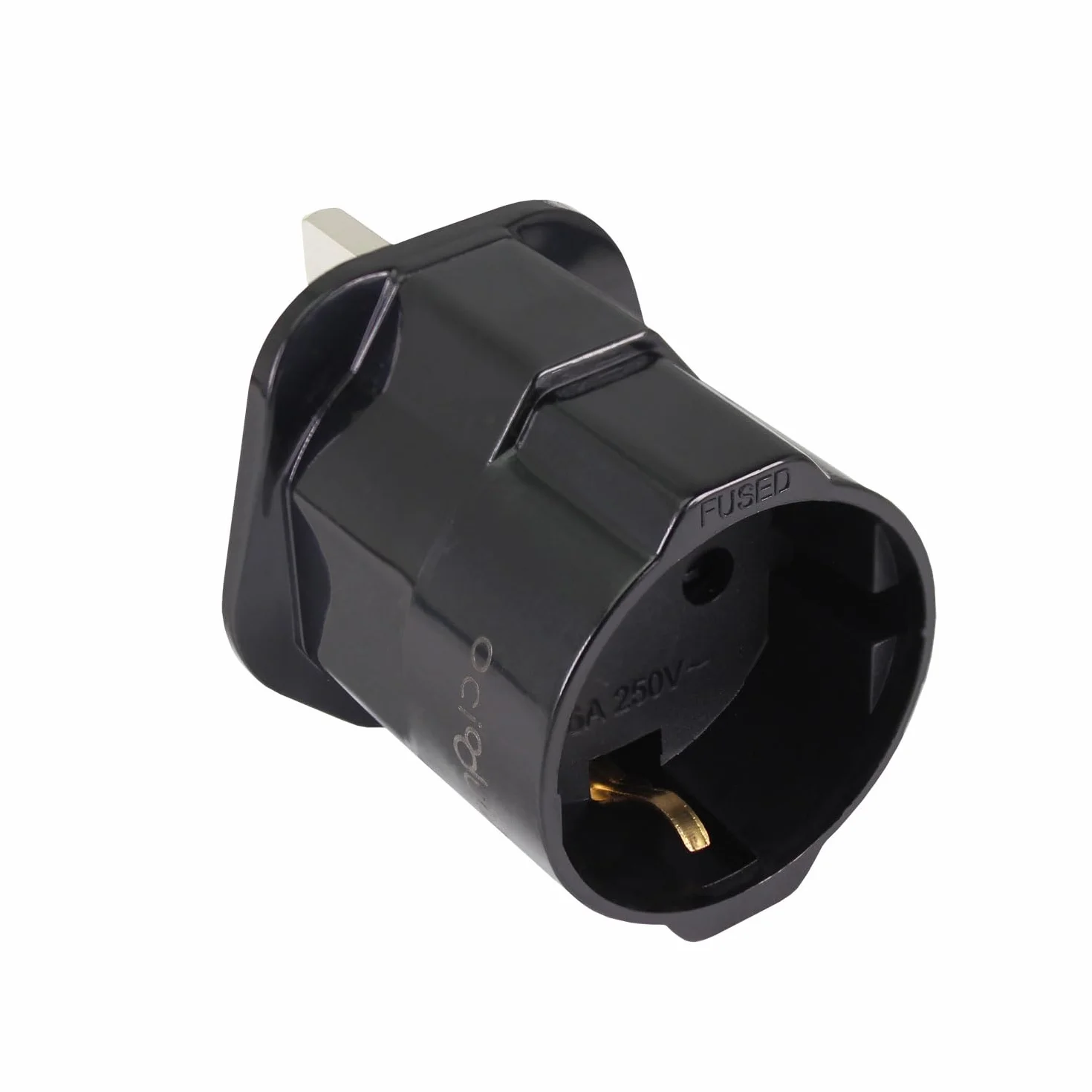 OcioDual Adapter gniazda wtykowego Anglia, adapter podróżny typu G, adapter Anglia, wtyczka niemiecka, adapter UK na UE, adapter podróżny UK, wtyczka europejska do UK, 2-pinowa do 3-pinowa, czarna