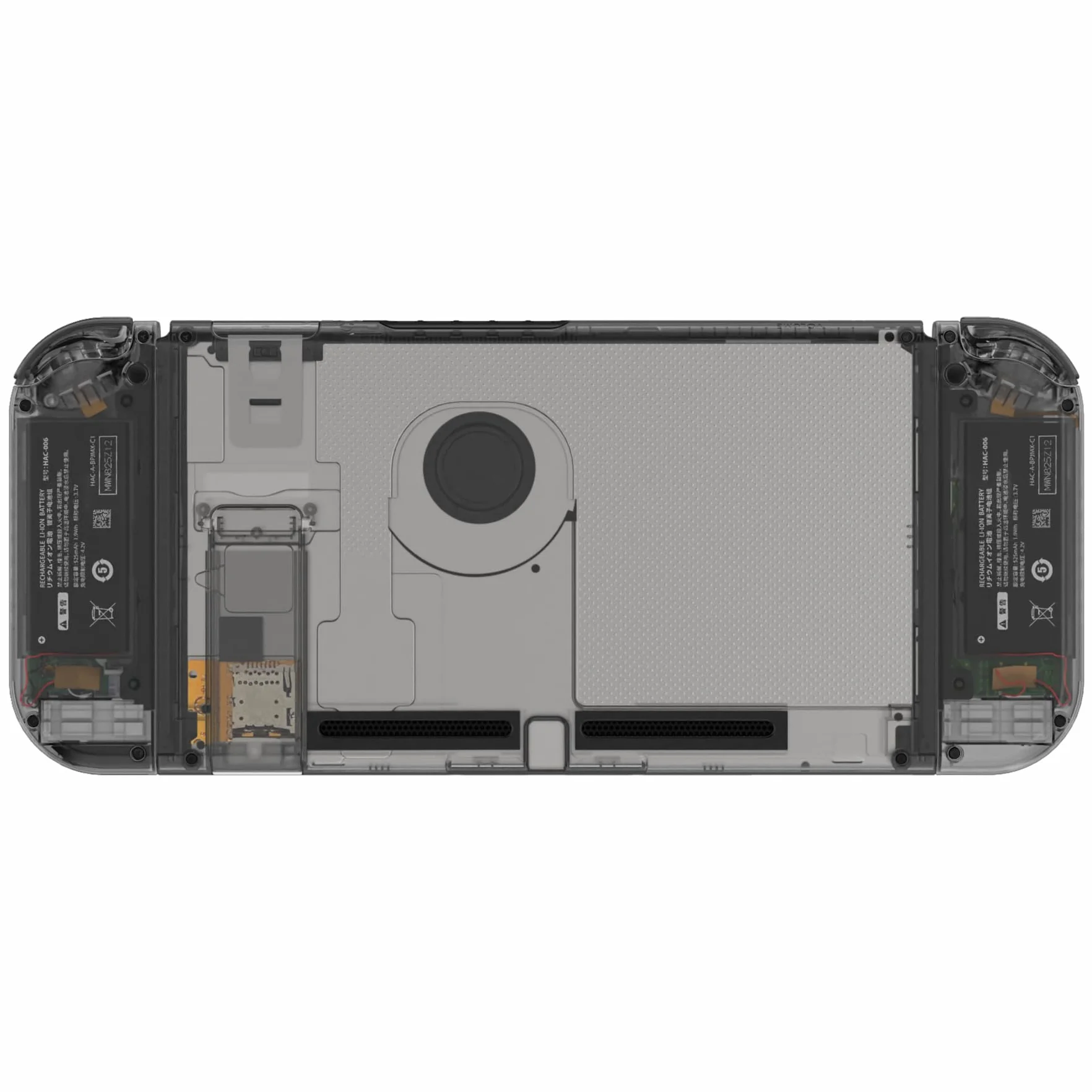 eXtremeRate Pełne etui na Switch Joycon Grip Cover Tylna obudowa Konsola Klawisze DIY Kolorowe przyciski Zamiennik Przezroczysty Czarny