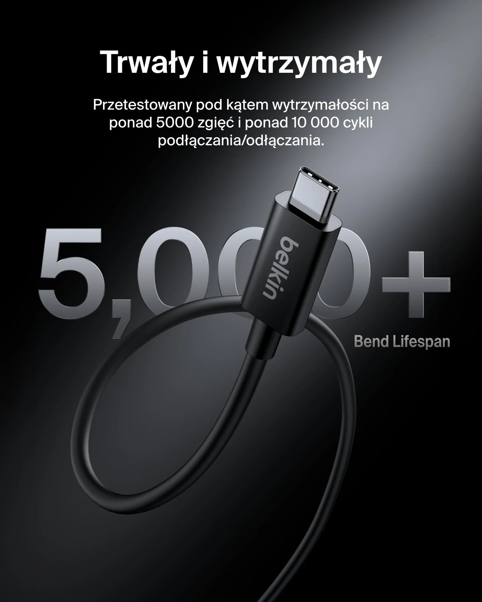 Belkin Kabel USB-C Thunderbolt 5 240 W PD, Bandwidth Boost do 120 Gb/s, 3 razy szybsza transmisja danych, rozdzielczość 4K UHD, 1 m – kabel USB-C do szybkiego ładowania z certyfikatem Intel – czarny