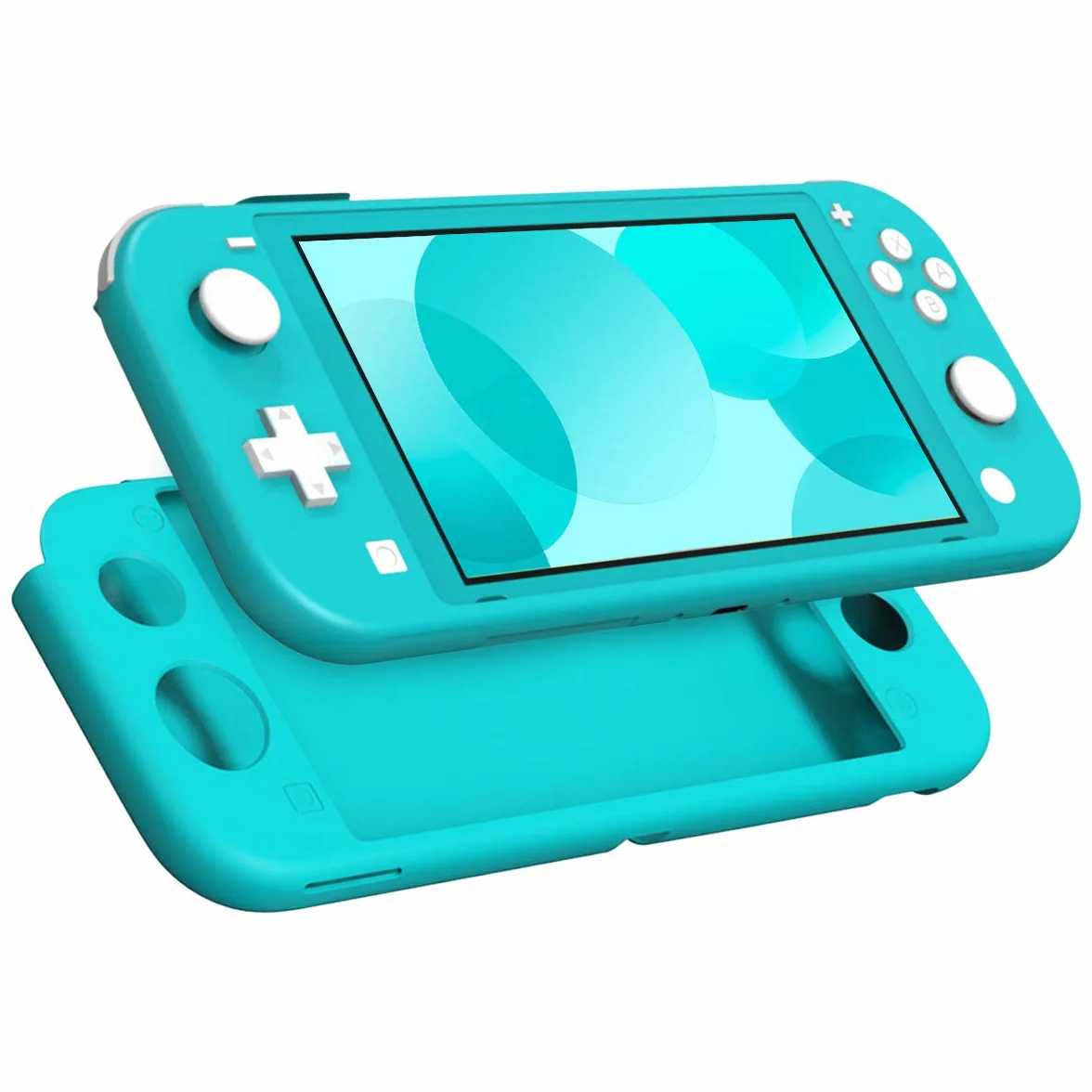 MoKo Protective Case Compatible with Nintendo Switch Lite, Soft Silicone Cover Rubber Anti-Scratch Shockproof Shell Case Accessories for Switch Lite Console and Controller - Turquoise