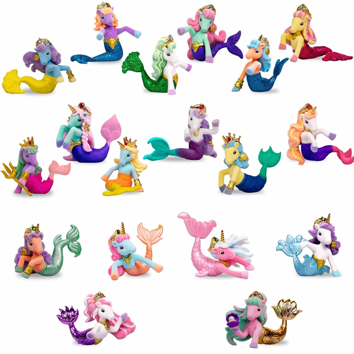 Galupy MERMAID Skrzynka Skarbów – figurka jednorożca syrenka, 18 różnych figurek do kolekcjonowania, zabawki jednorożec z kryształem Swarovski