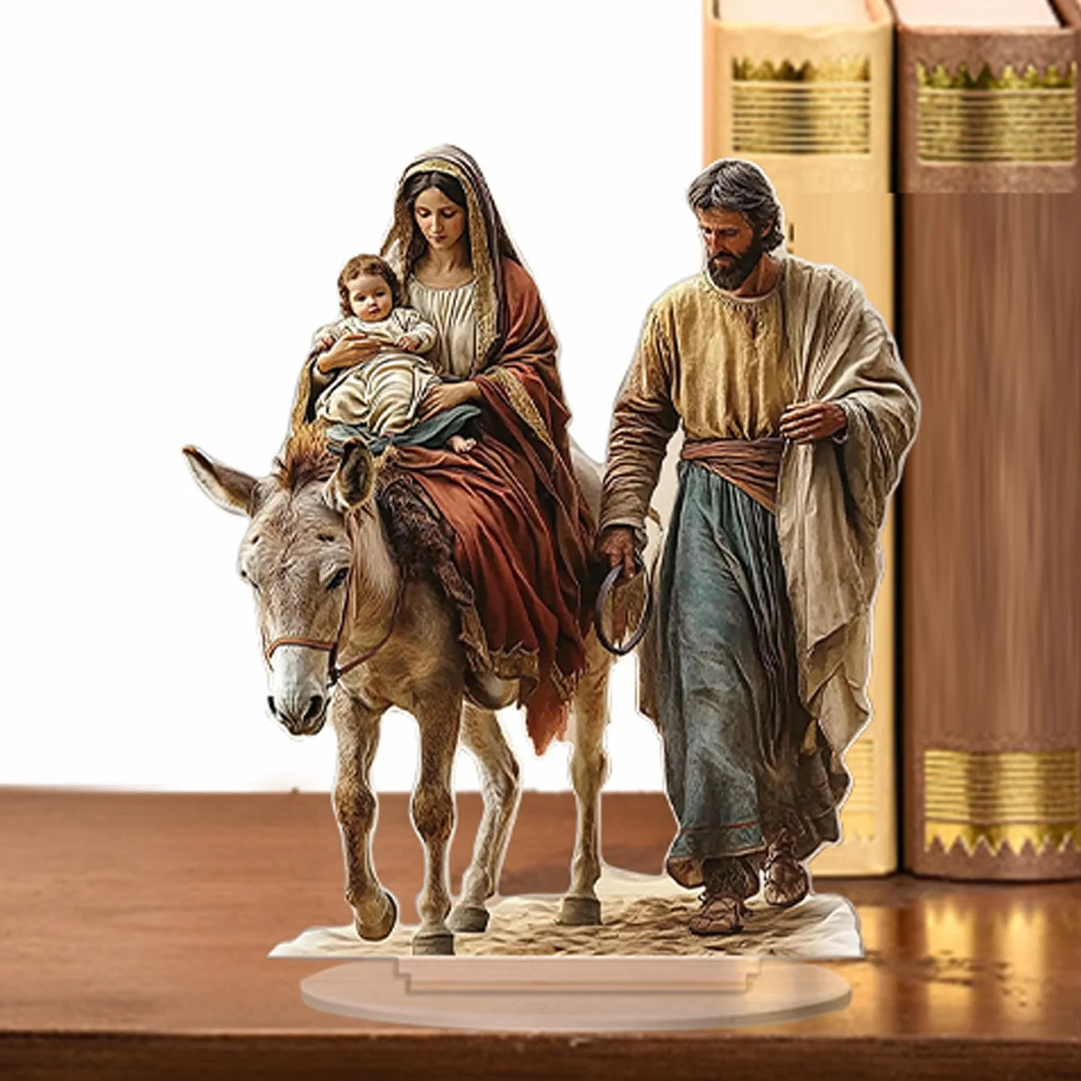 Desk Flat Nativity Scene, Nativity Scene 2d Flat Figure, Tabletop Nativity Ornament, Table Decorations, Novelty Nativity Stand Figure, Love and Peace Nativity Figure, Nativity Scene for Bookshelf
