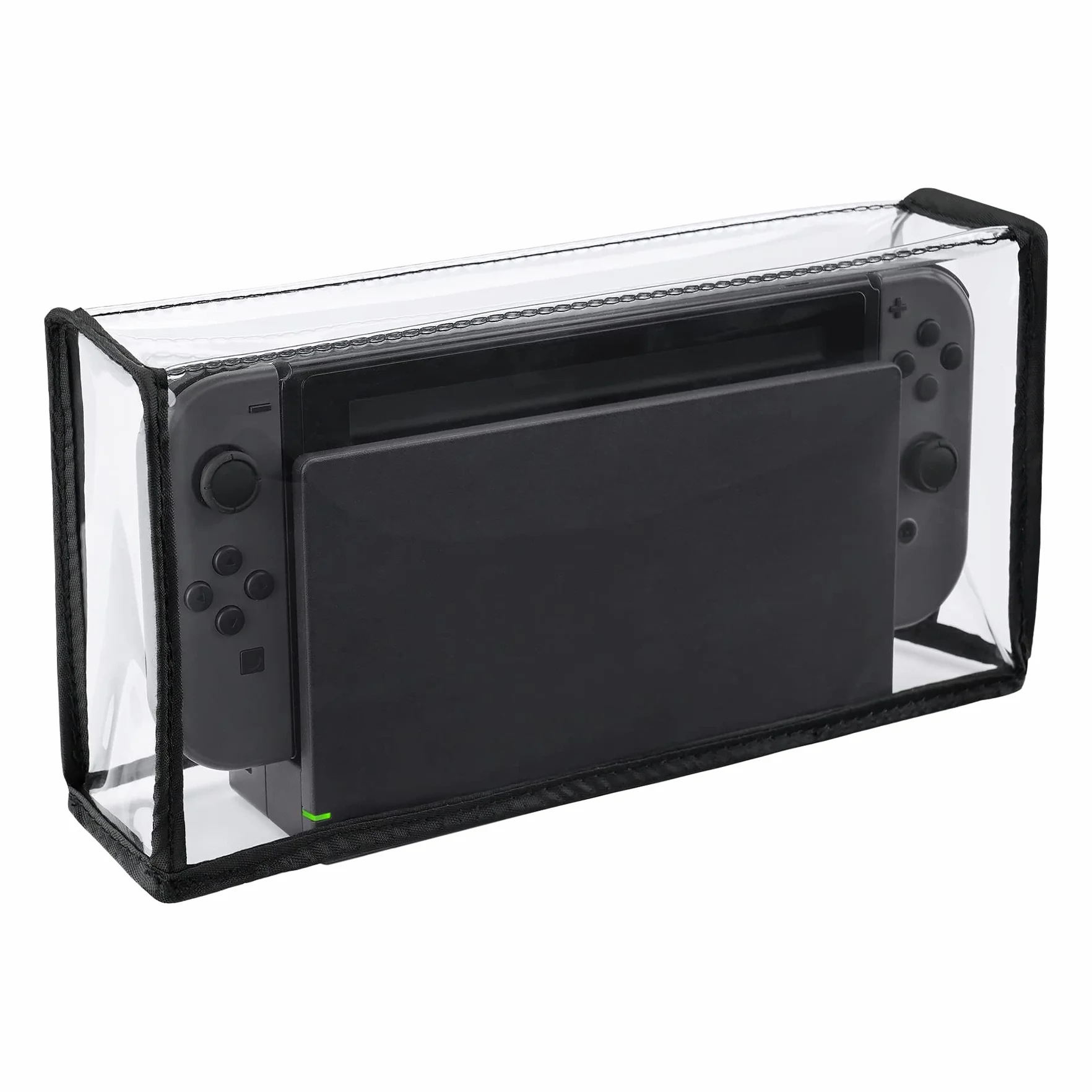 PlayVital Osłona Przeciwpyłowa do Switch,Miękka Podszewka Pokrowiec przeciwpyłowy do Switch OLED,Wodoodporny Pokrowiec Ochronny do Switch&Switch OLED Stacja Dokująca do Ładowania-Przezroczysty