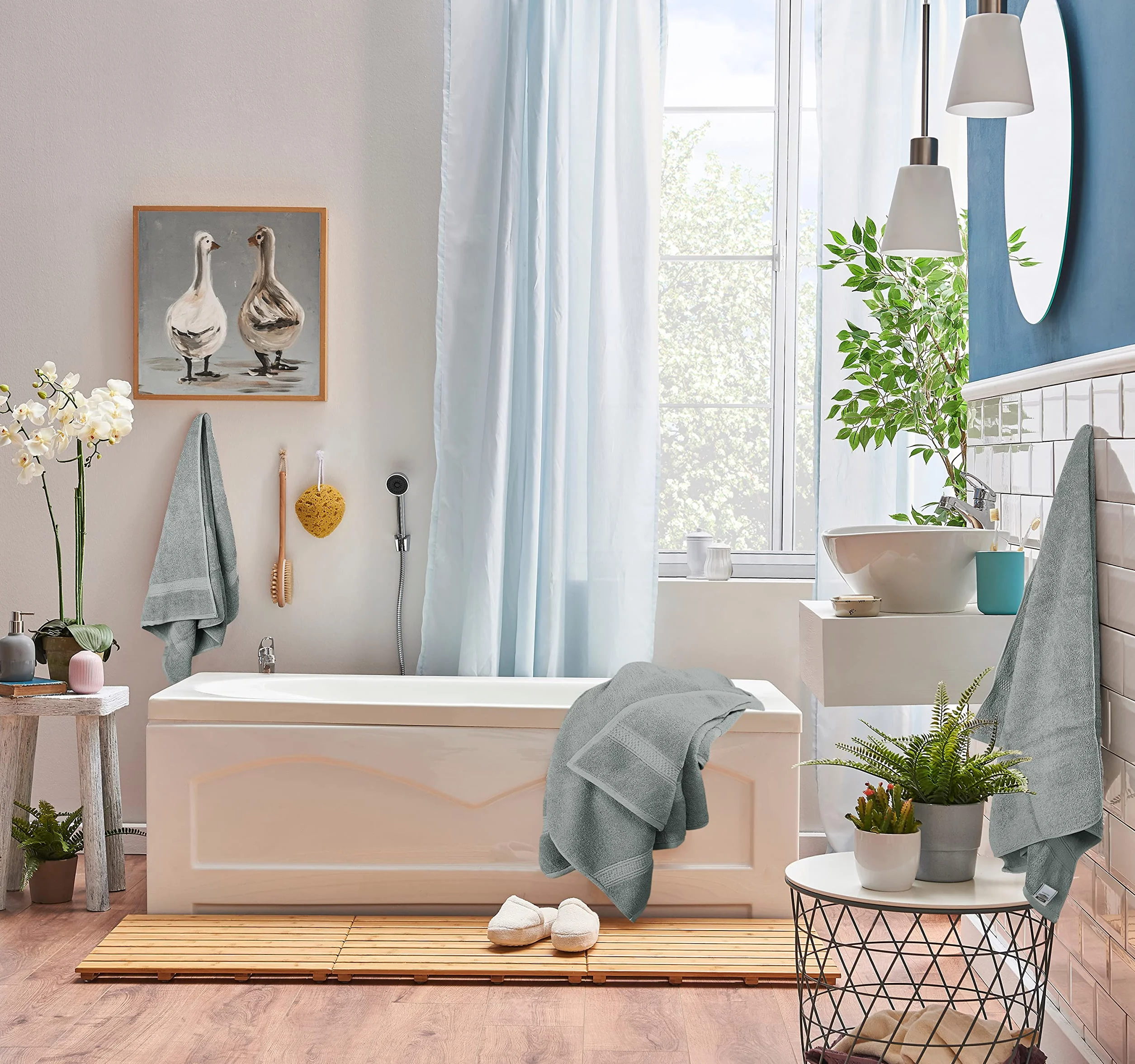 Utopia Towels 8-częściowy zestaw ręczników bawełnianych z zawieszką chłodny szary