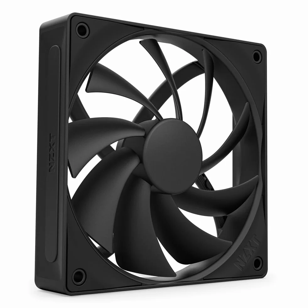 NZXT F120Q | 120mm Cichy wentylator do obudowy PC | Wlot lub wylot | Fazowana rama dla skoncentrowanego powietrza | Płynne łożyska dynamiczne | Niski poziom hałasu | Sterowanie PWM | Czarny