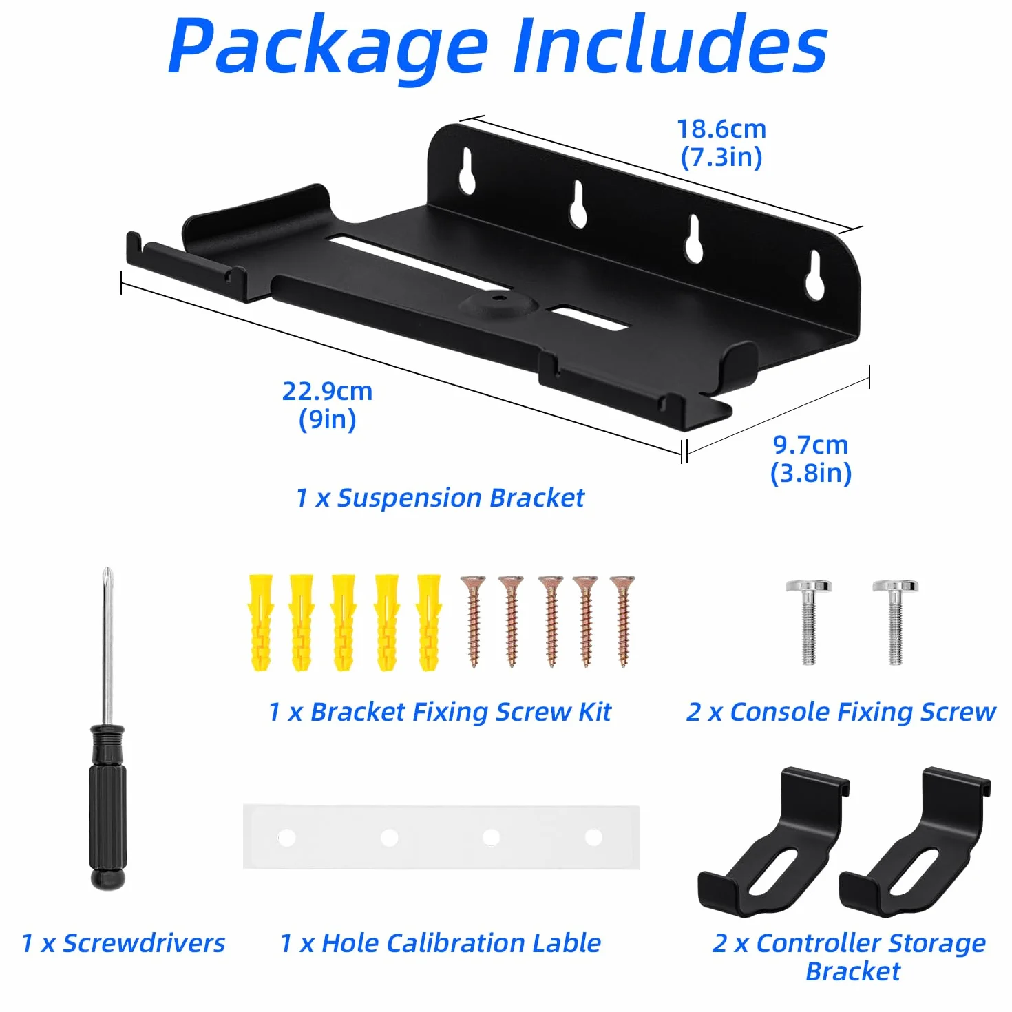 Mcbazel Wall Mount Stand Bracket Kit with Controller/Headset Holder & Fixing Screw for PS5 Slim Disc/Digtial Edition,PS5 Slim Stand Accessories