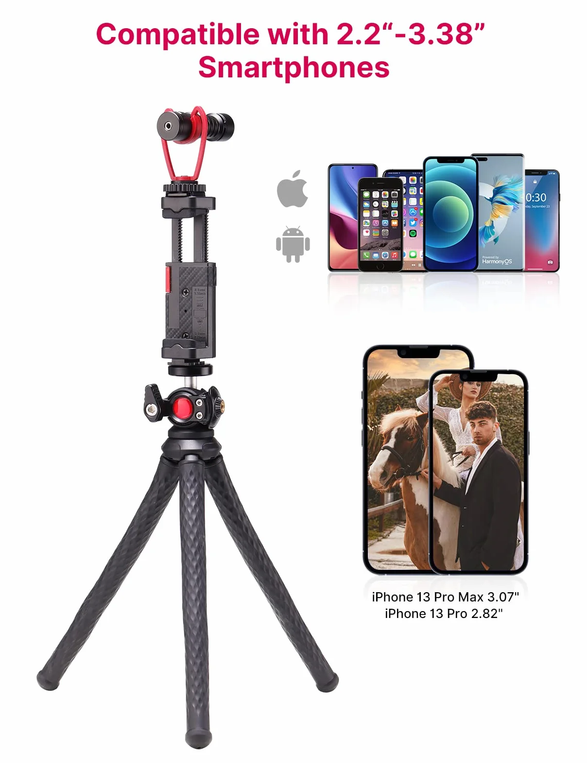 ULANZI FT-01 Elastyczny statyw do smartfona z pilotem Bluetooth, elastyczny mini statyw z uchwytem na zimny pazur, śruba 1/4" magiczne ramię, uniwersalny do iPhone'a 16 Samsung Canon Nikon Sony