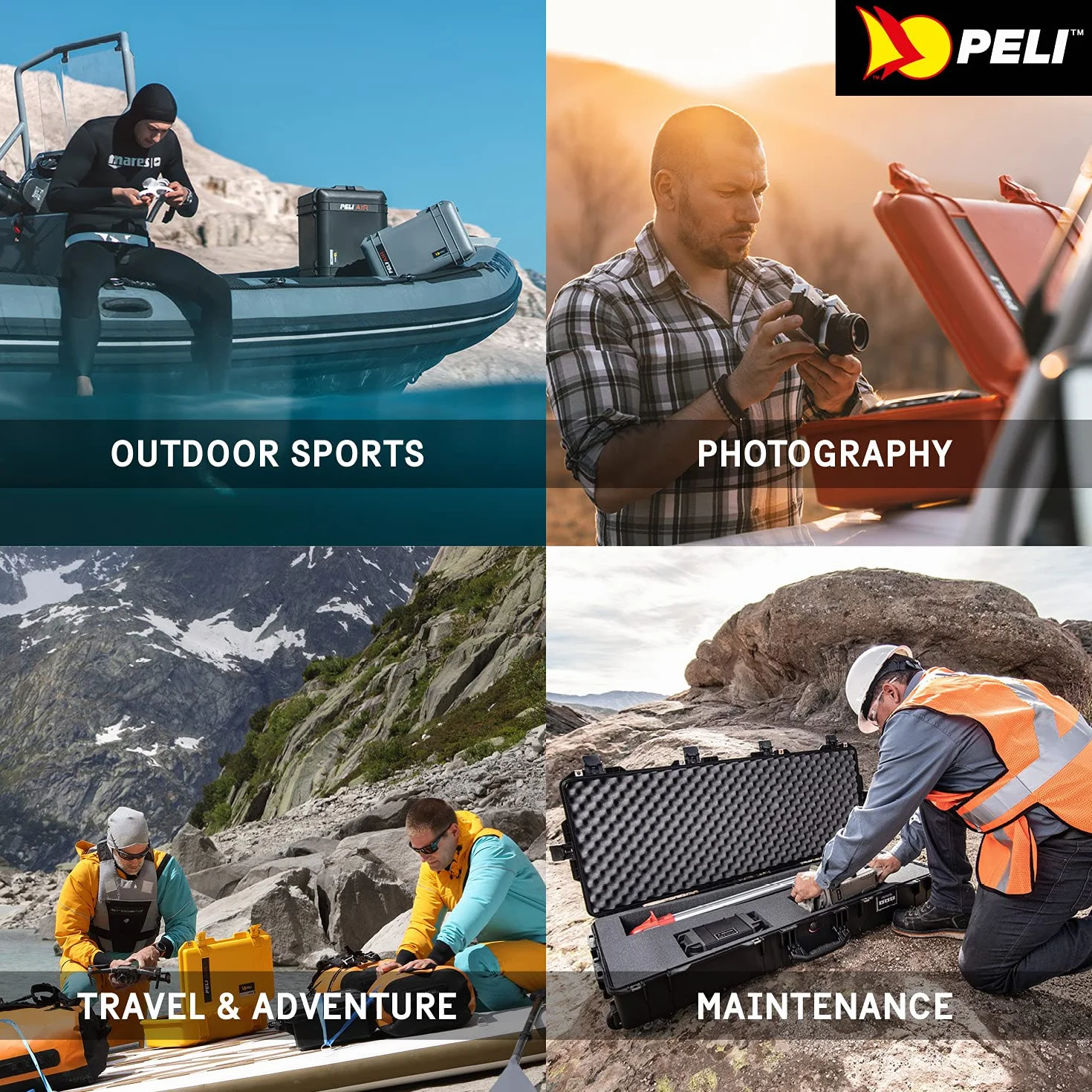 PELI 1030 Mała skrzynia podróżna na urządzenia elektroniczne, wodoszczelna i pyłoszczelna (IP67), pojemność 0,6 l, wyprodukowana w USA, przezroczysta/czarna wkładka