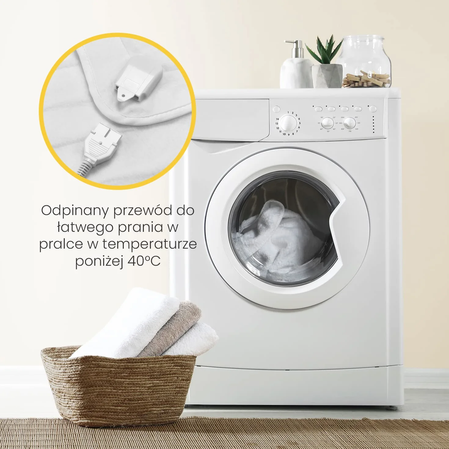 CosiHome Koc Elektryczny na Materac 150x80 cm 3 Poziomy Temperatury do 55°C z Pilotem
