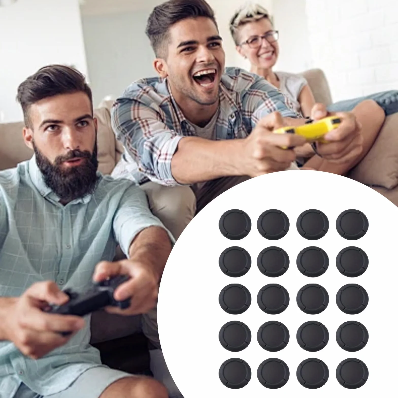 Vauki 20 sztuk Silikonowe nakładki na joysticka do Nintendo Switch, antypoślizgowe uchwyty na kciuki – kompatybilne z Switch OLED i kontrolerami Joy-Con, części zamienne do naprawy bez demontażu