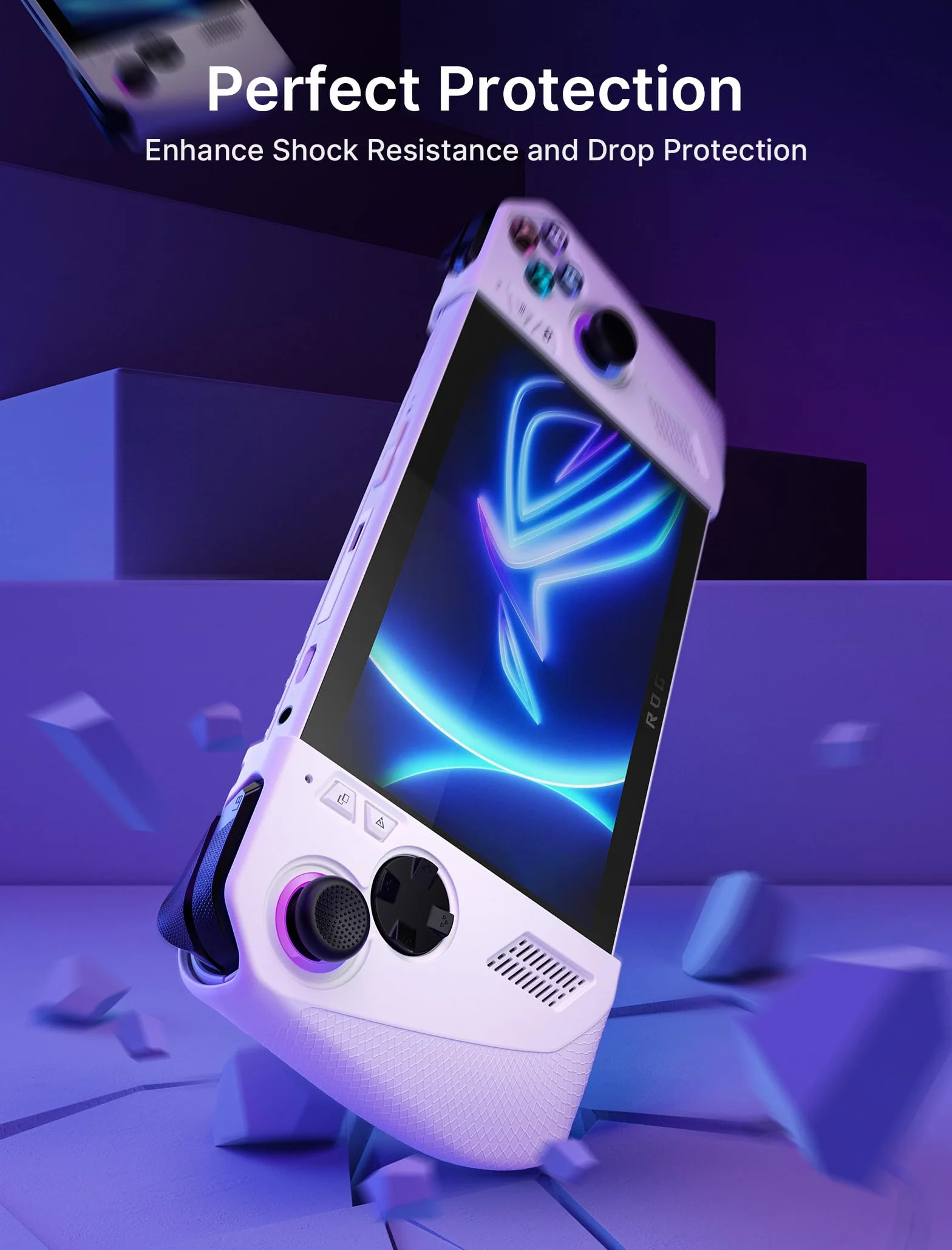 JSAUX Silikonowe etui ochronne kompatybilne z ROG Ally, ROG Ally Grip Skin, ROG Ally Grip Skin, nakładki na kciuki, Back Button Sticky Pad, silikonowe etui, akcesoria Asus Rog Ally 2023 - PC0201