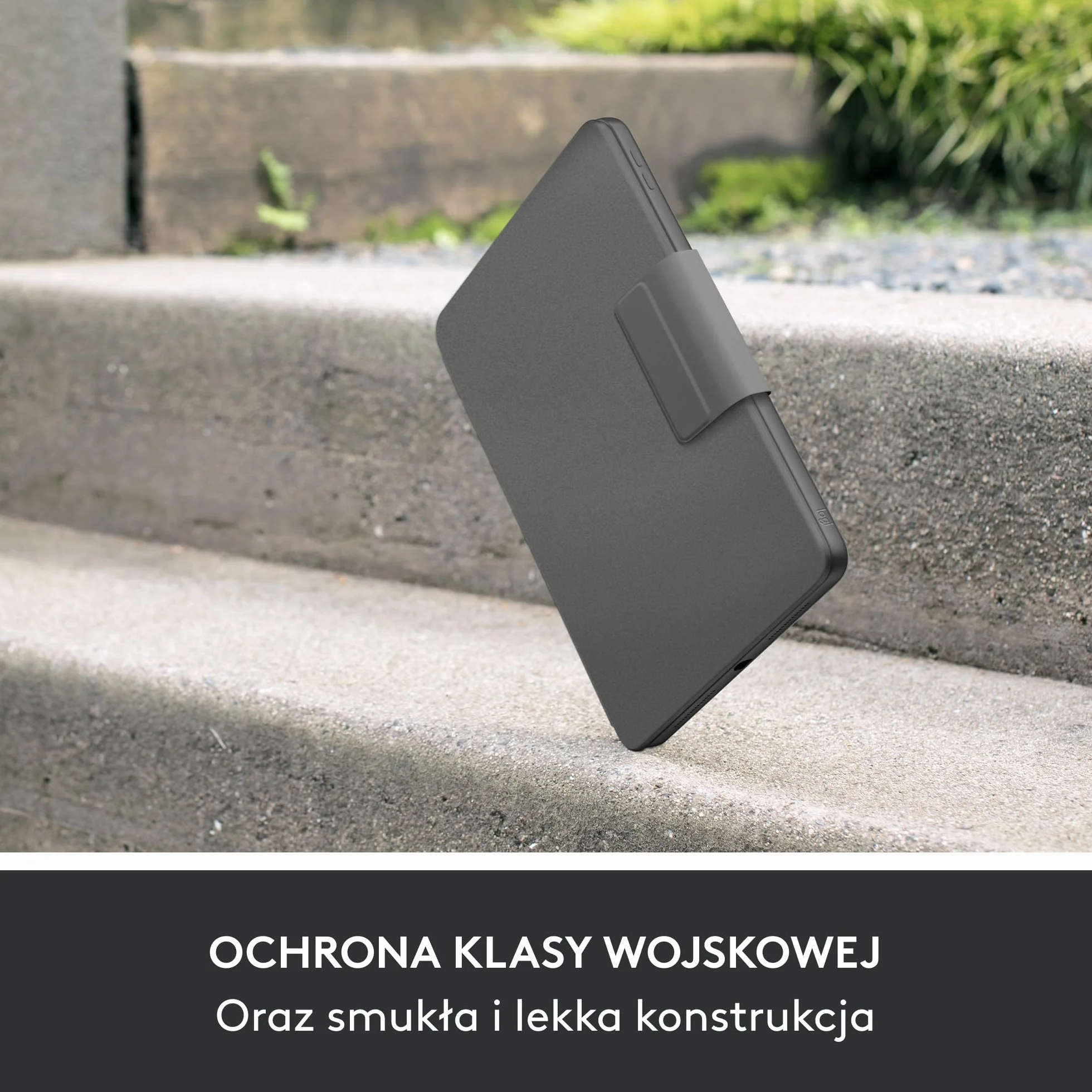 Logitech Rugged Folio, etui z klawiaturą do iPada 10. gen. i A16 ze Smart Connector i wytrzymałą klawiaturą odporną na zalanie, QWERTY układ US international - Szary