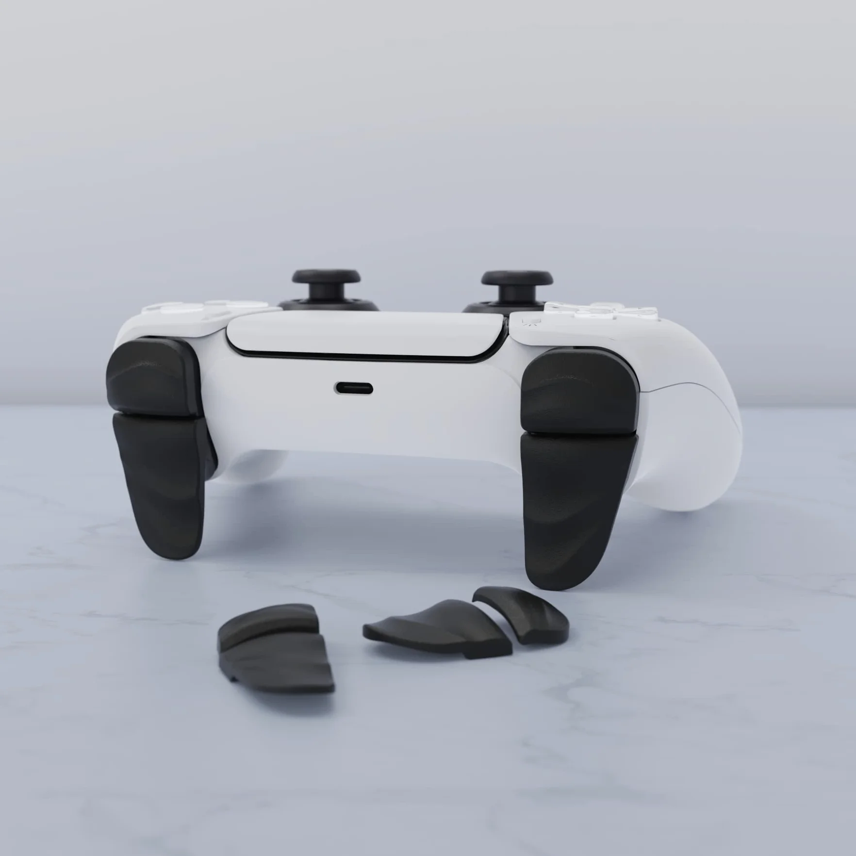 PlayVital DUNE 2 par Trigger Stop Shoulder Buttons Extension do ps5 Kontrolera,Przycisk Wyzwalacza do ps5 Edge Joystick Akcesoria,Przedłużacze Zderzaka do PS Portal-Czarny