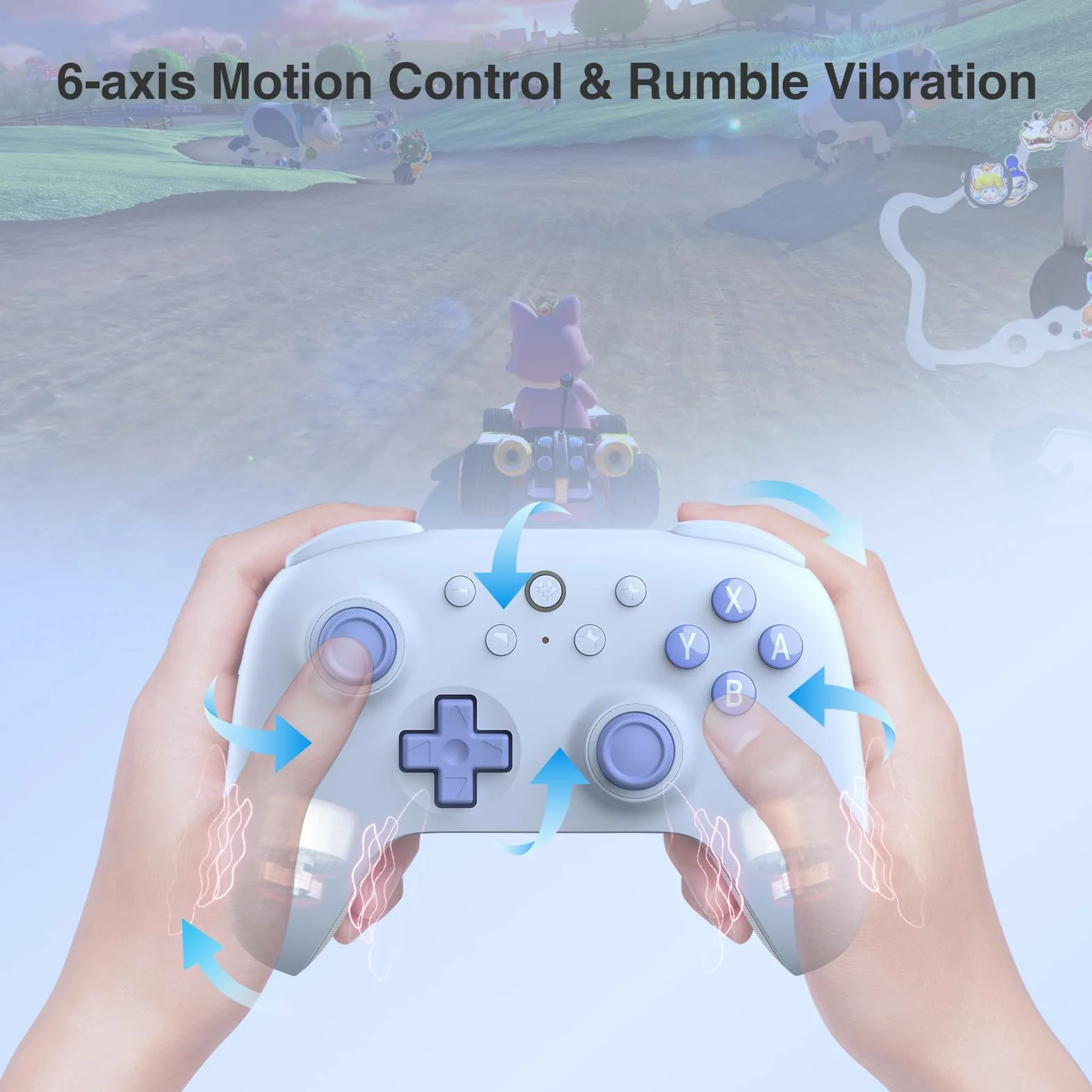 8Bitdo Ultimate 2C Kontroler Bluetooth do Switcha OLED Lite Joysticki Efektem Halla Niebieski