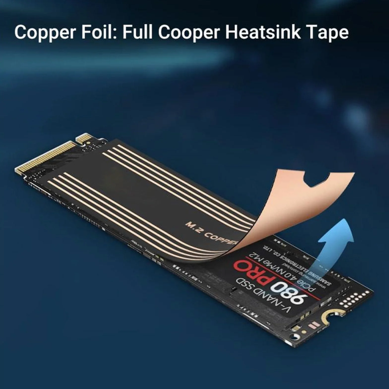 2 szt. Dwuwarstwowy Radiator M.2 2280 NVMe SSD Grafenowy Miedziany do Laptopa