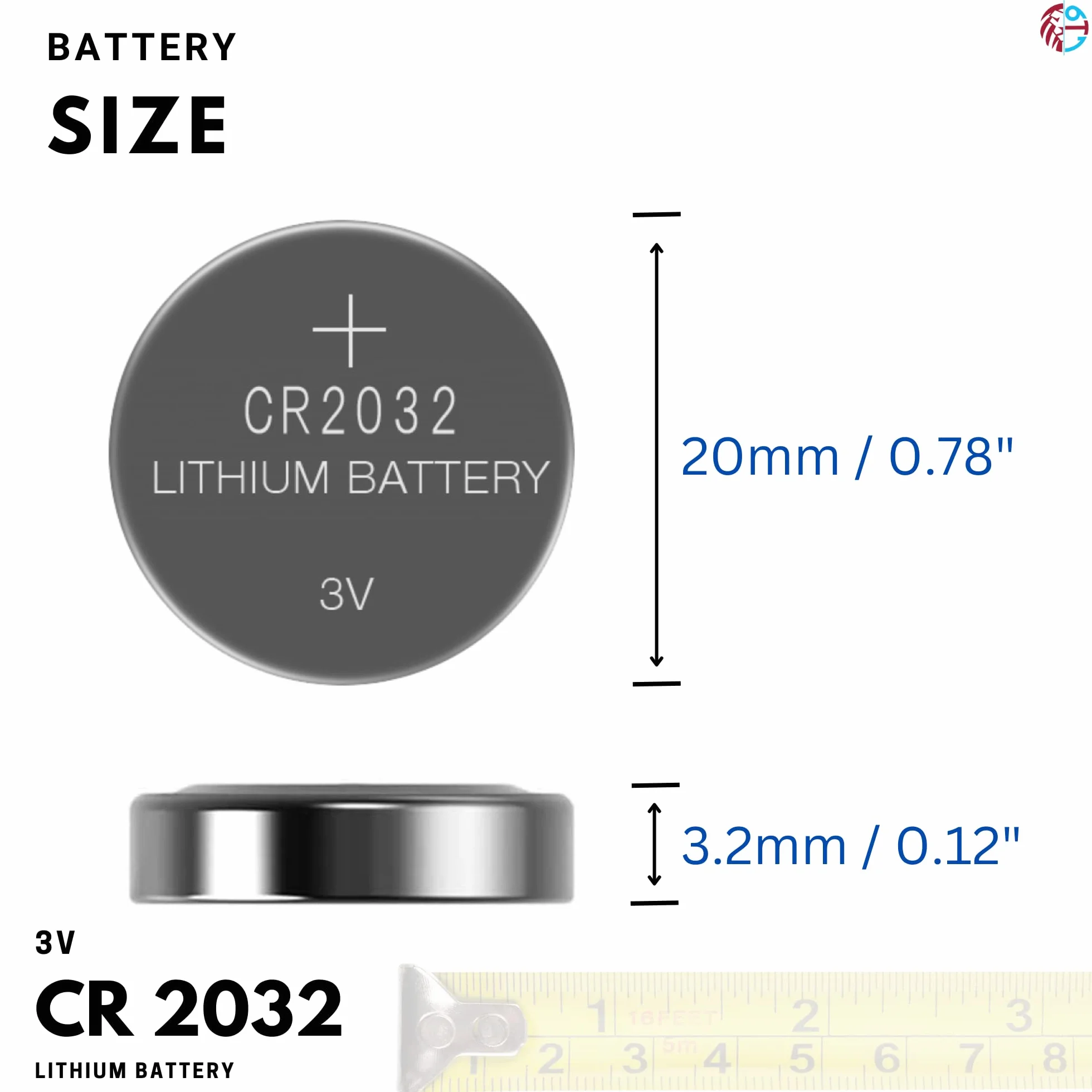 20 x PoundMax 2032 CR2032 DL2032 ECR2032 3V baterie litowe
