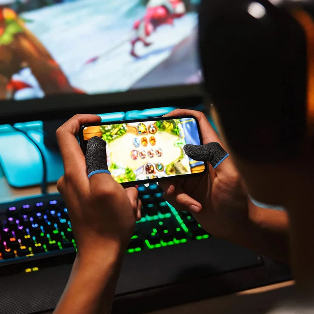 4 pary etui na palce dla graczy, osłona palców PUBG, odporne na pot, antypoślizgowe, do gier z ekranem dotykowym