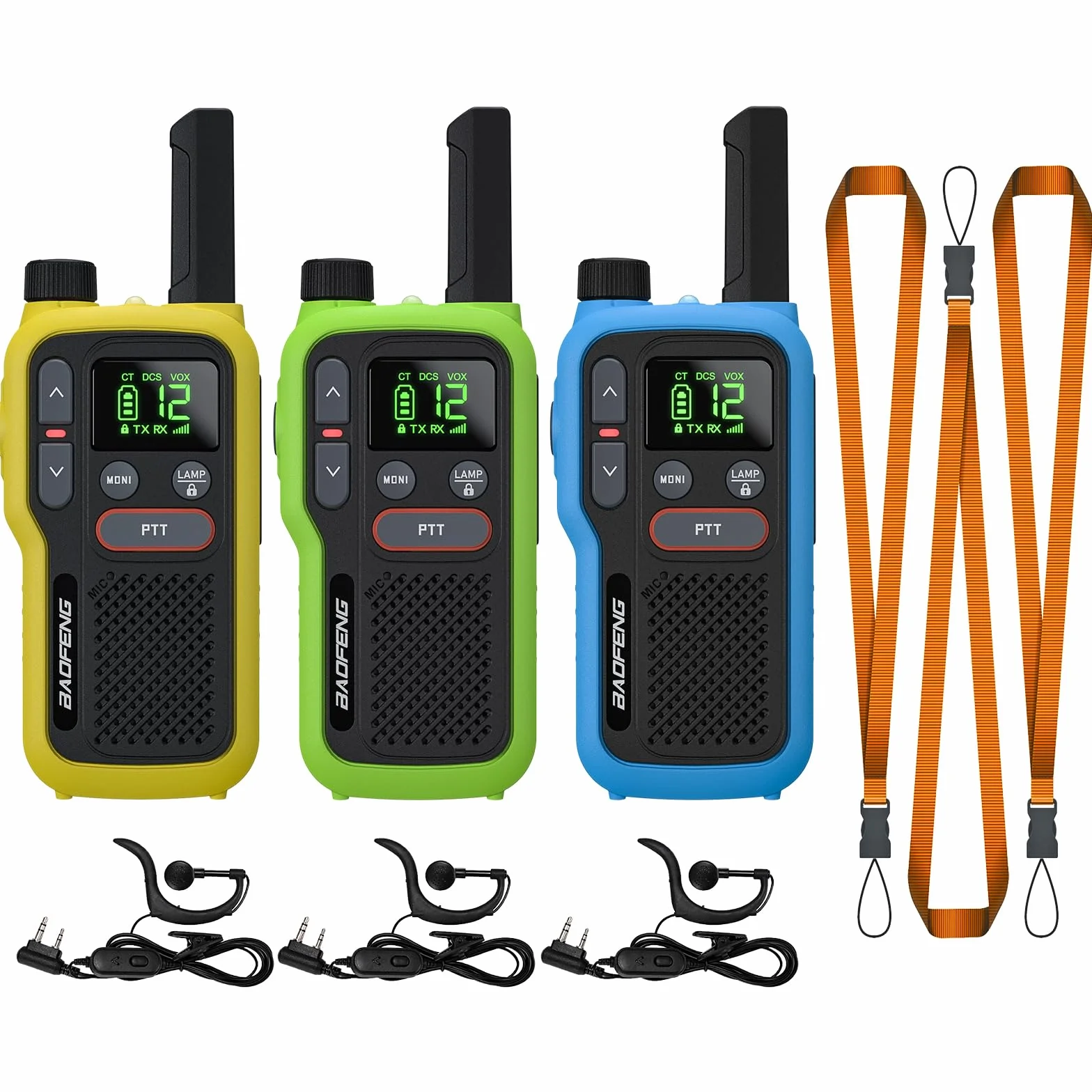 BAOFENG GT-18 Walkie Talkie PMR446 Radio bez Licencji dla Dorosłych Dzieci, Walky Talky z Akumulatorem 1500 mAh, Podwójny Przycisk PTT, 16 Kanałów, Skanowanie, Latarka do Pieszych Wędrówek po Kempingu