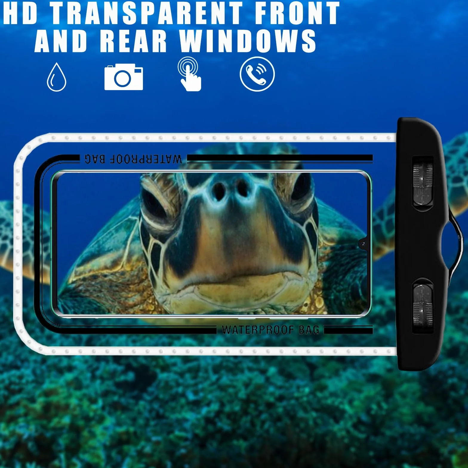 2 szt. wodoszczelnych etui na smartfon, IPX8, wodoodporne etui na telefon komórkowy, uniwersalne wodoodporne etui do iPhone'a 15 14 13 12 11 Pro Max, Huawei P50, P40, P30, Mate20, Mate10