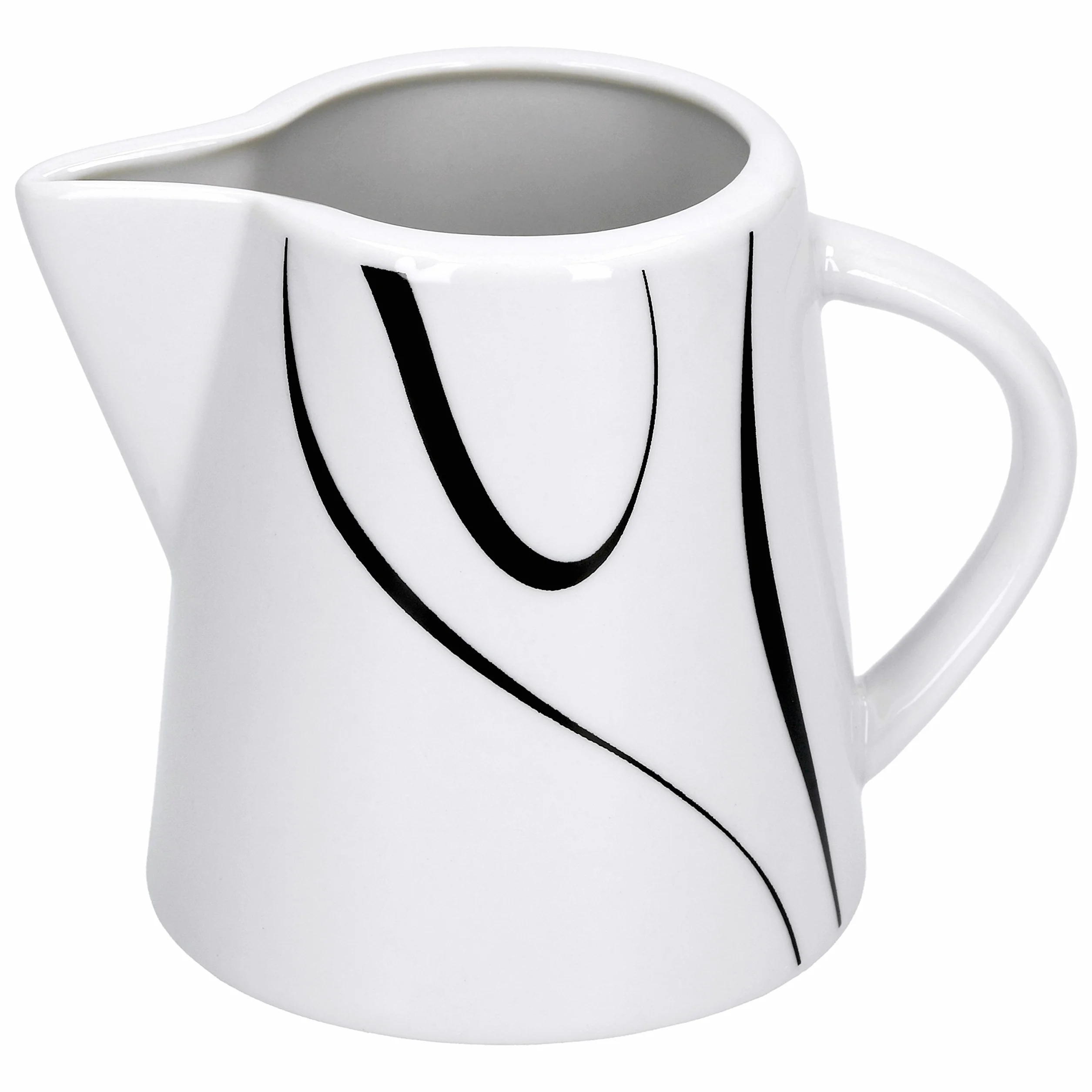 Van Well Galaxy 2-częściowy zestaw cukiernicy z pokrywką, Ø 95 mm + dzbanek na mleko, 220 ml, dekoracja liniowa szlachetna markowa porcelana
