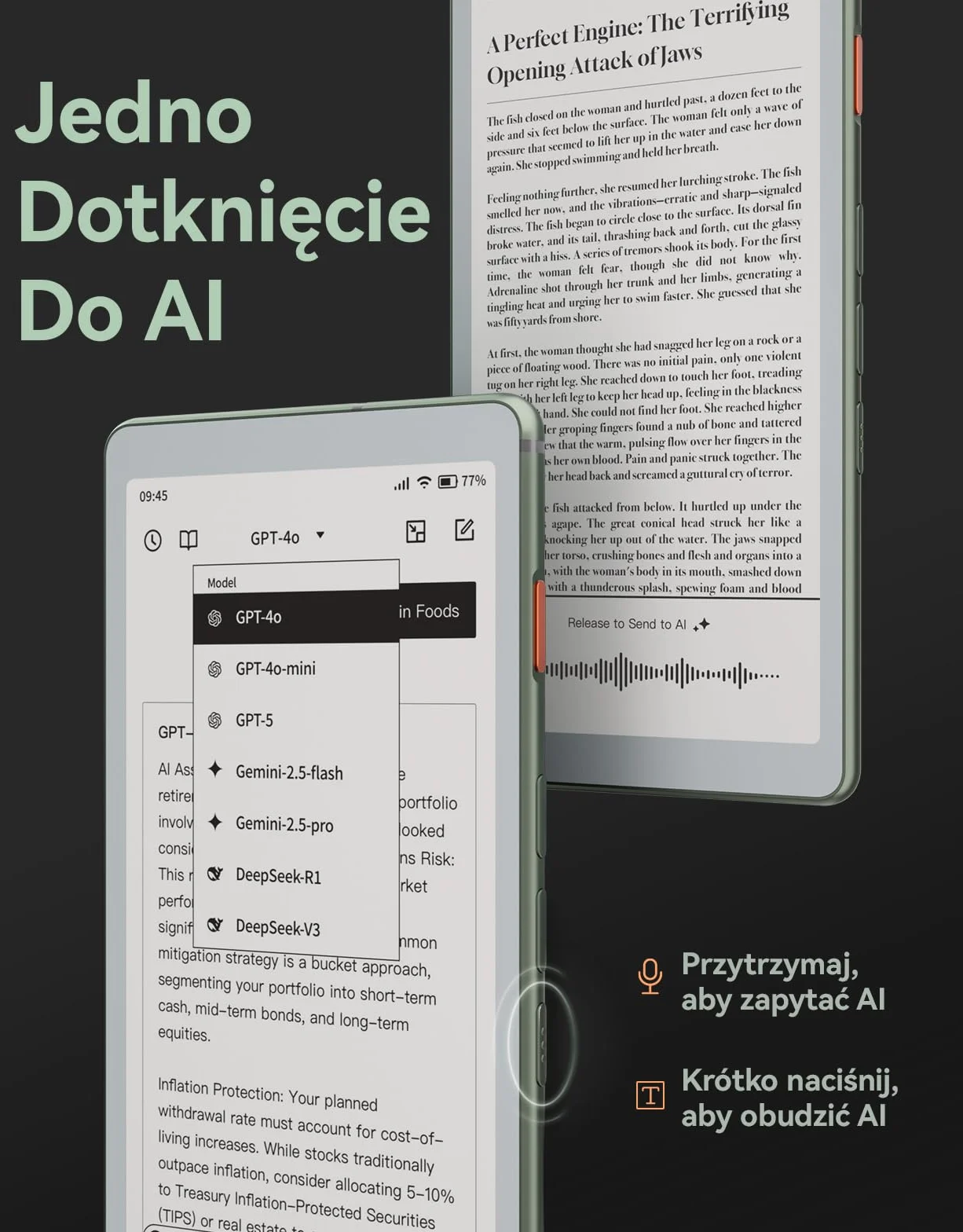 VIWOODS 6,13’’ AiPaper Reader C z kolorowym wyświetlaczem, czytnik e-booków E Ink z regulowanym ciepłym i zimnym światłem, ultracienki i lekki, zintegrowany z AI, 128 GB pamięci