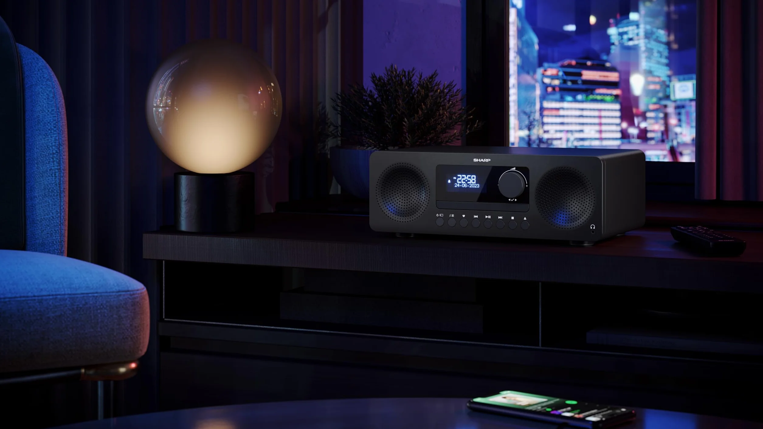 SHARP XL-B720D (BK) All-in-One system Hi-Fi (60 W), radio cyfrowe z DAB+ i tunerem FM, Bluetooth, czarny