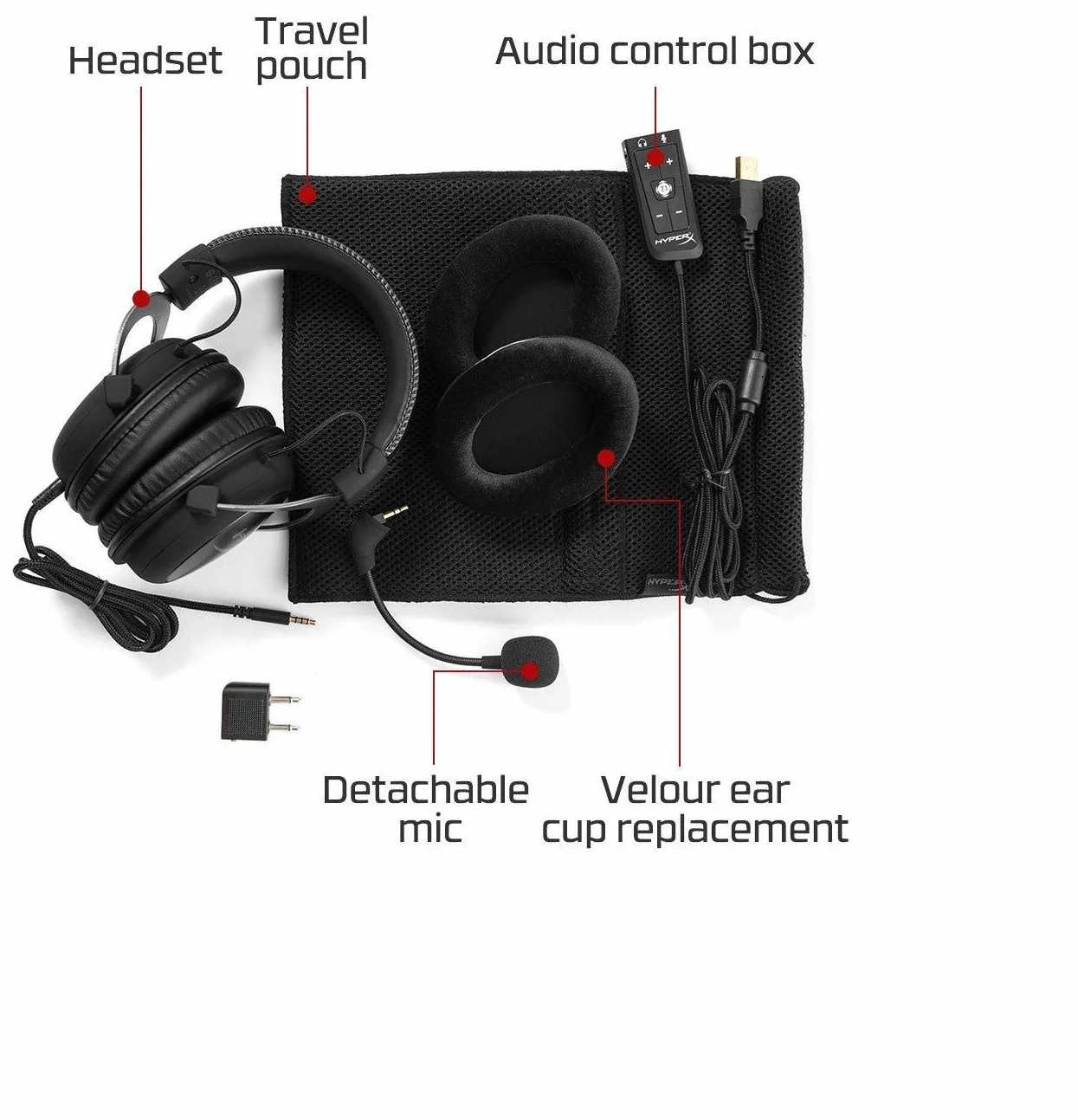 HyperX Cloud II zestaw słuchawkowy do gier, dźwięk przestrzenny 7.1, aluminiowa rama, odłączany mikrofon z redukcją szumów, Hi-Fi ze sterownikami audio 53 mm, kompatybilny z PC/PS4/Xbox/Mac/Mobile/VR,