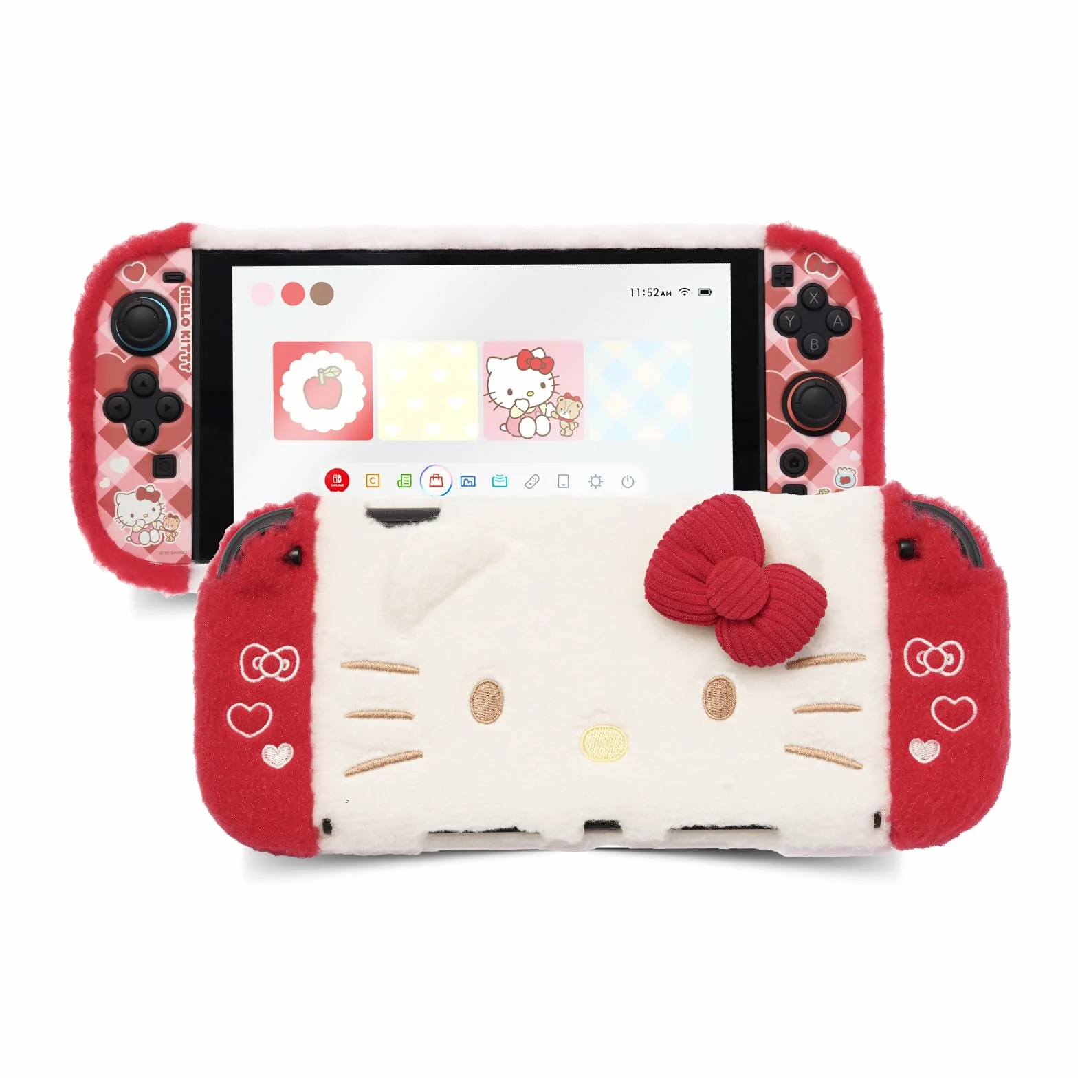 Kuitmor pluszowa osłona ochronna dla Switch 2, Kawaii-osłona, twardy PC, smukła obudowa, kompatybilna z konsolą do gier Switch 2025 i kontrolerem joysticka – HLK