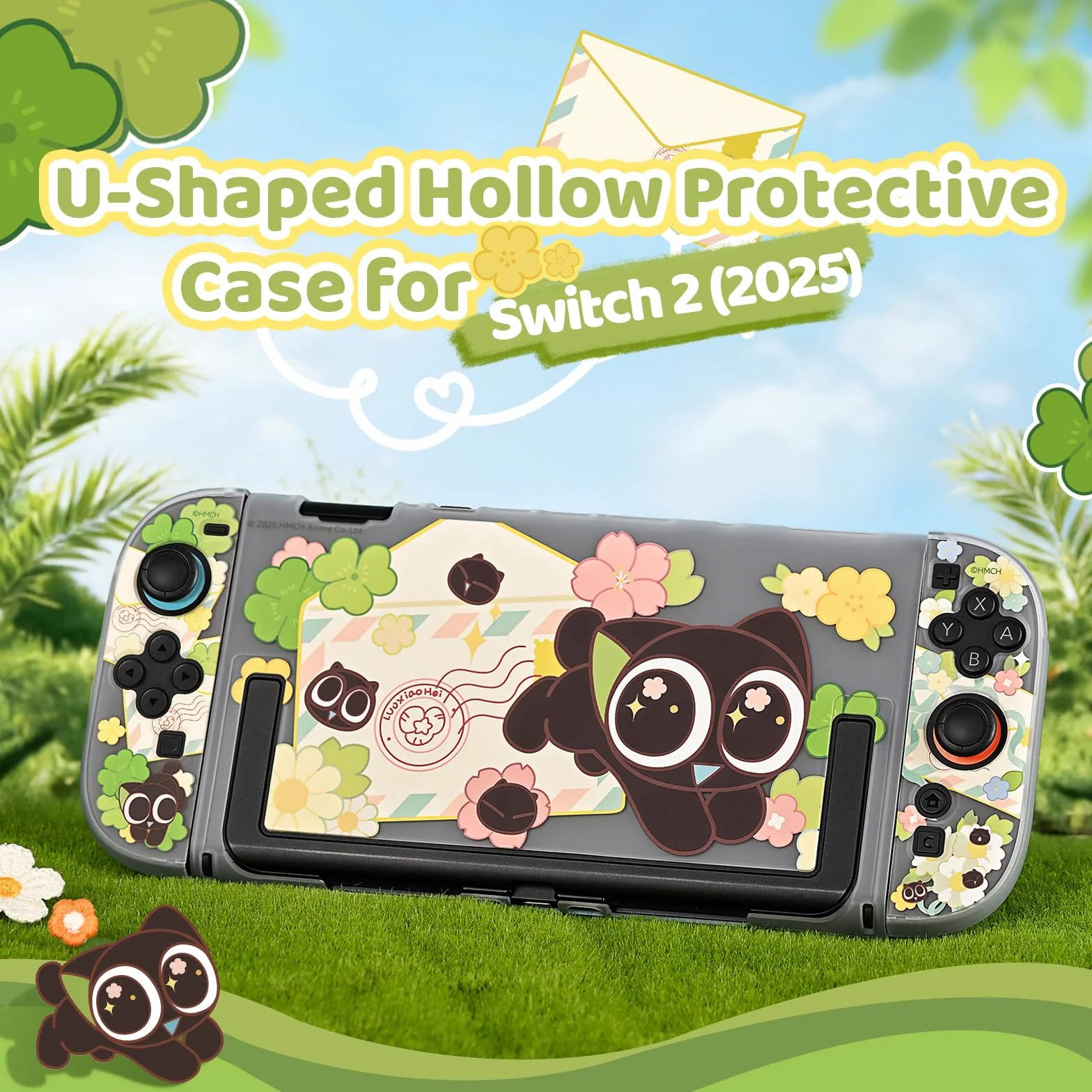 GeekShare Twarde etui ochronne kompatybilne z Switch 2, Kawaii Cartoon Switch 2, kompatybilne z dokowaniem, odporne na zarysowania i uderzenia designerskie etui - Spring Messschaft (seria współpracy