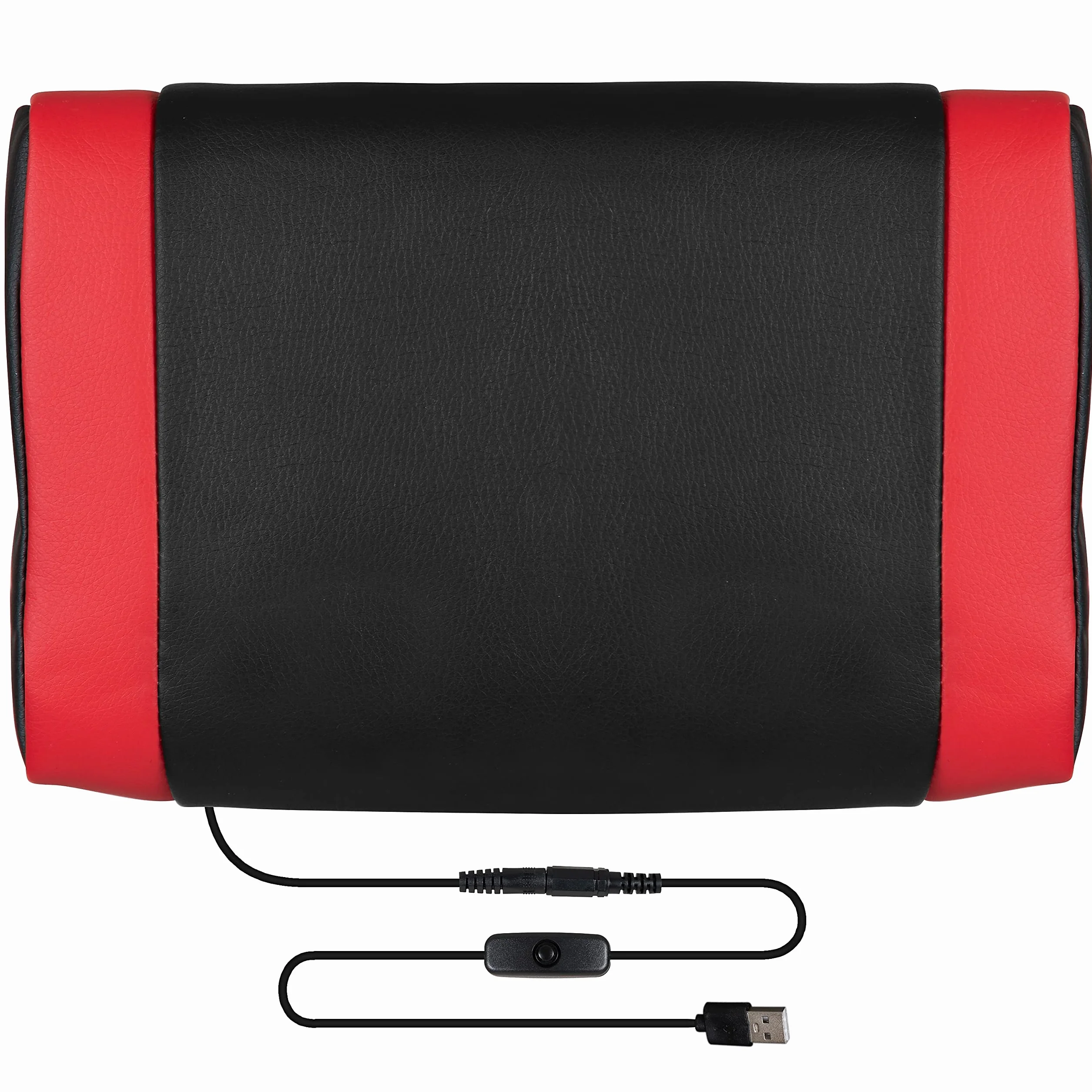 Flash Furniture X40 fotel gamingowy, ergonomiczne krzesło komputerowe z całkowicie odchylanymi oparciem/ramionami, wysuwanym podnóżkiem, masującym lędźwiowym - czerwony