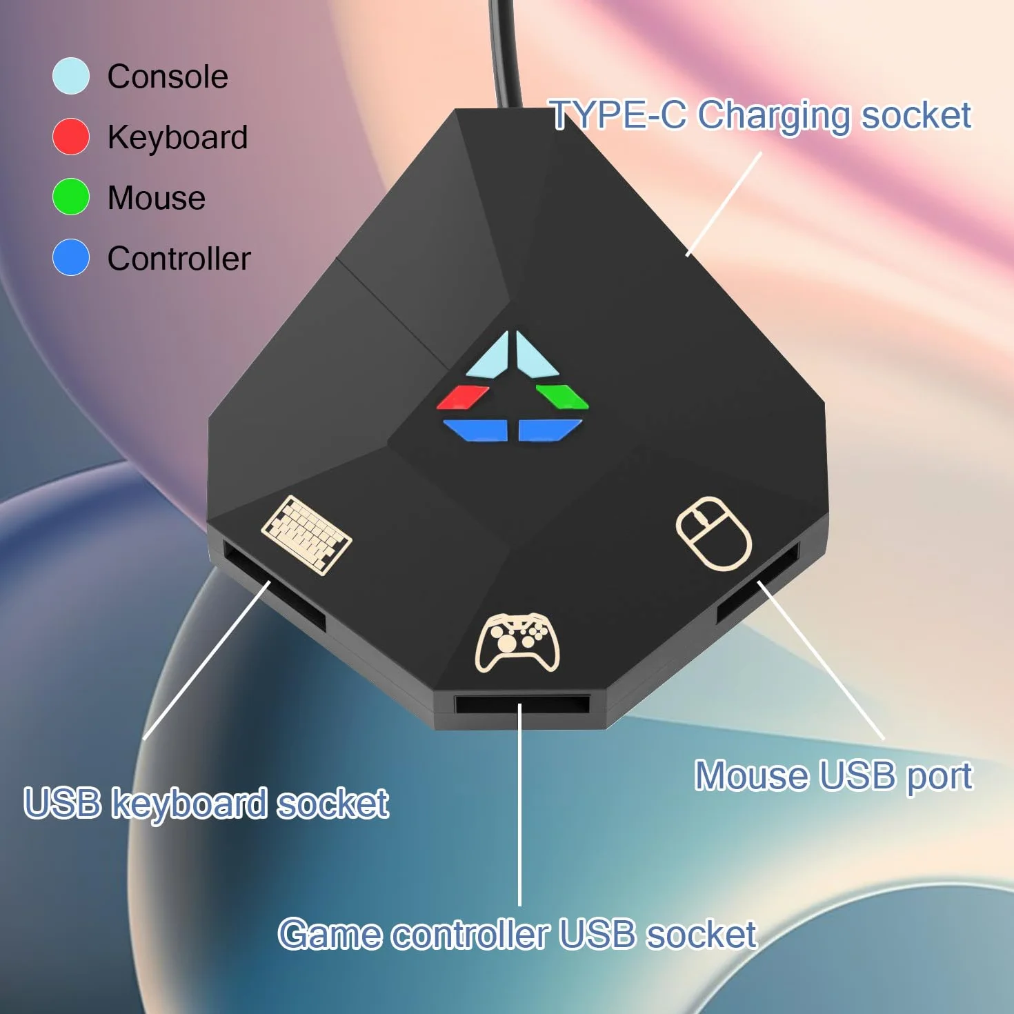 INF Adapter Konwerter myszy i klawiatury dla Nintendo Switch/PS3/PS4/Xbox One/Xbox 360, Konwerter klawiatury i myszy do gier dla konsoli