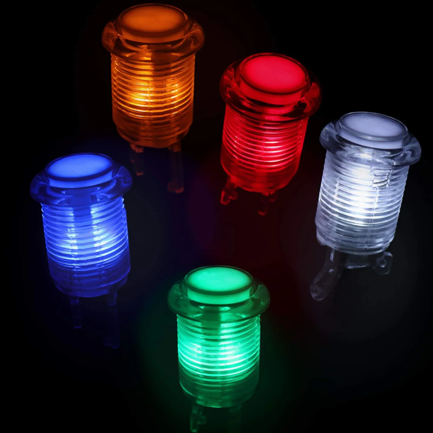 SJ@JX Gra zręcznościowa LED, kontroler, lampa, koder USB, 2 gracze, gamepad, mikroprzełącznik, przycisk światła, 8-drożny joystick LED, do Nintendo Switch PC PS3, Retrop, Raspberry Pi MAME
