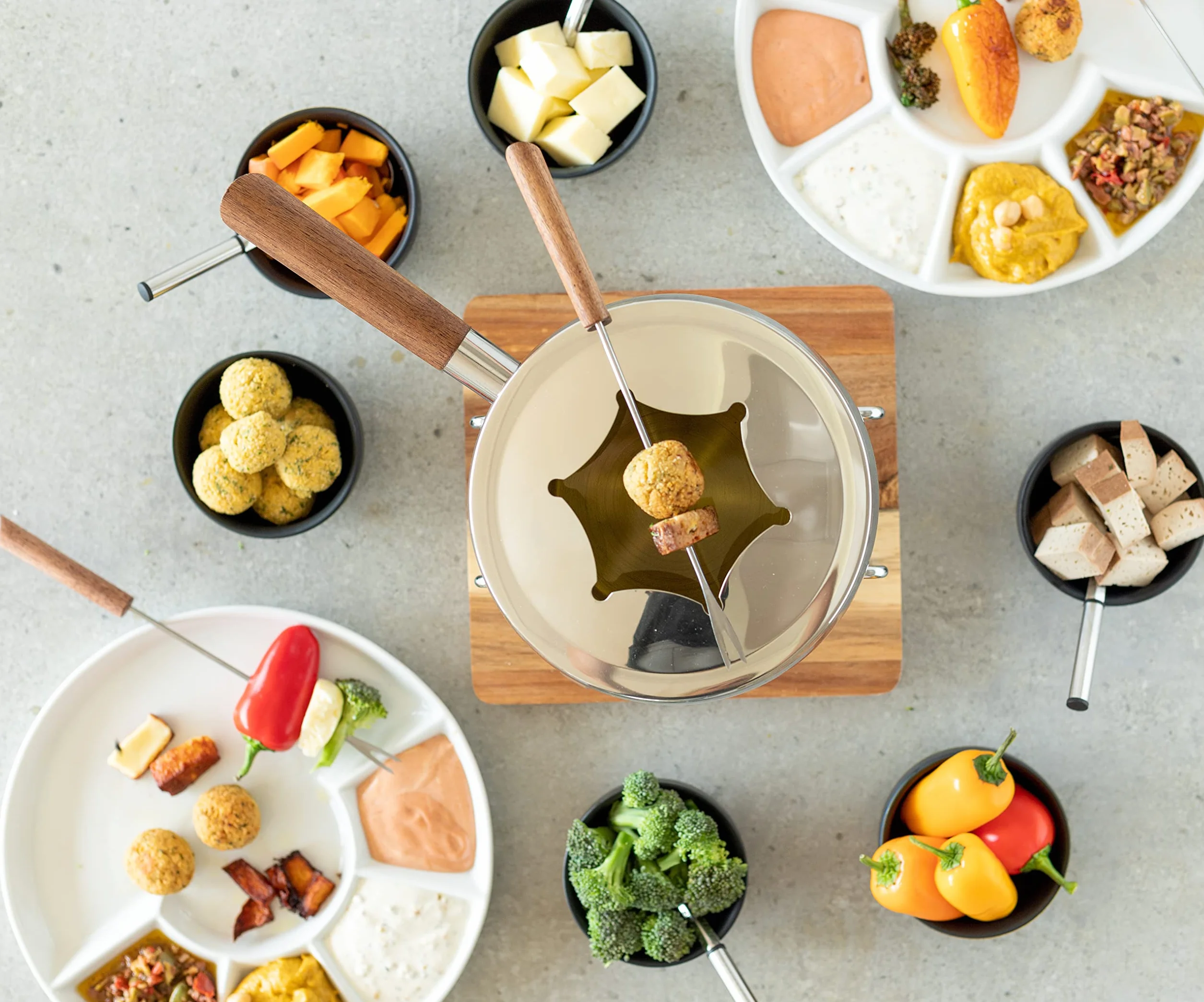 Mäser Talerz do fondue 24 cm zestaw 4 porcelanowych